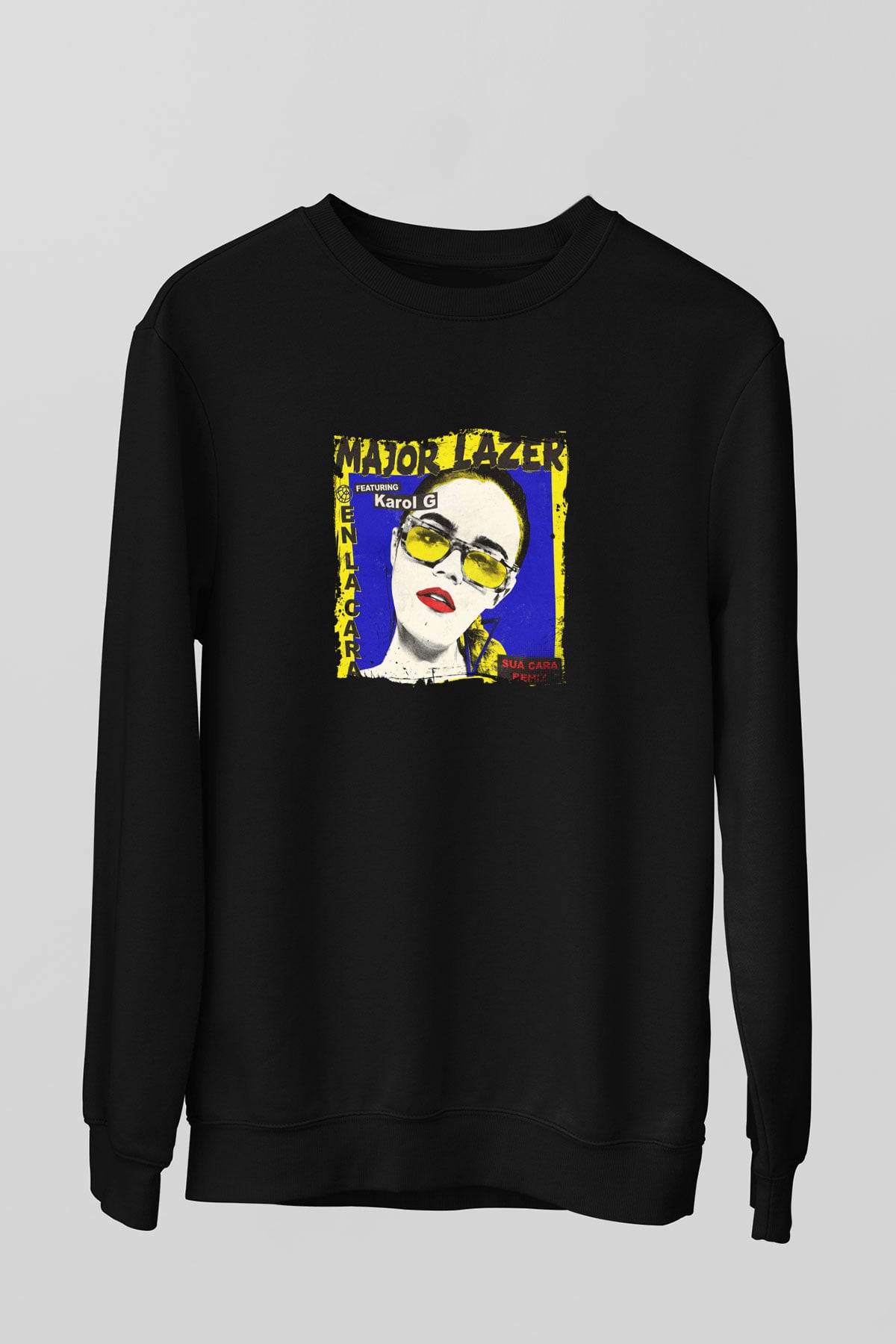Major Lazer Baskılı Unisex Siyah Sweatshirt