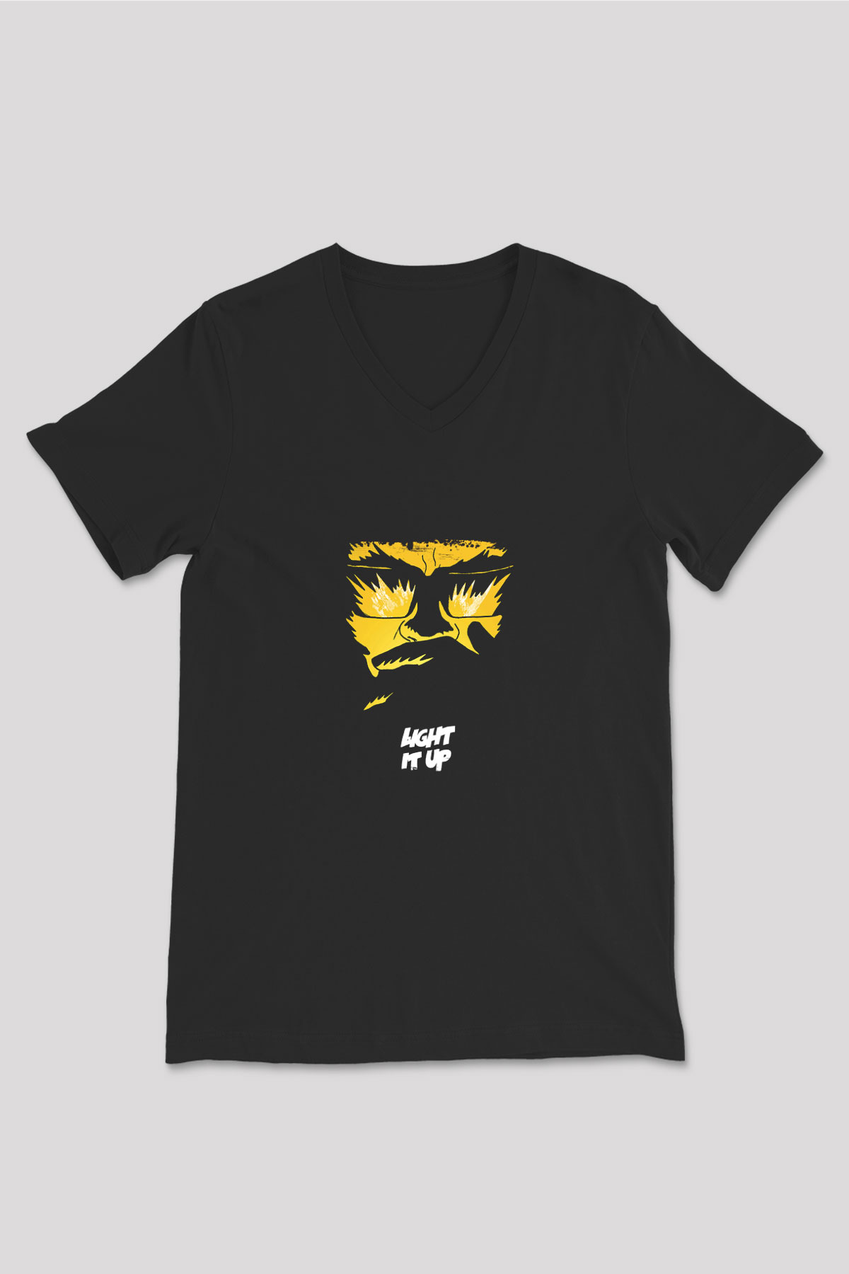 Major Lazer Baskılı Unisex Siyah V Yaka Tişört