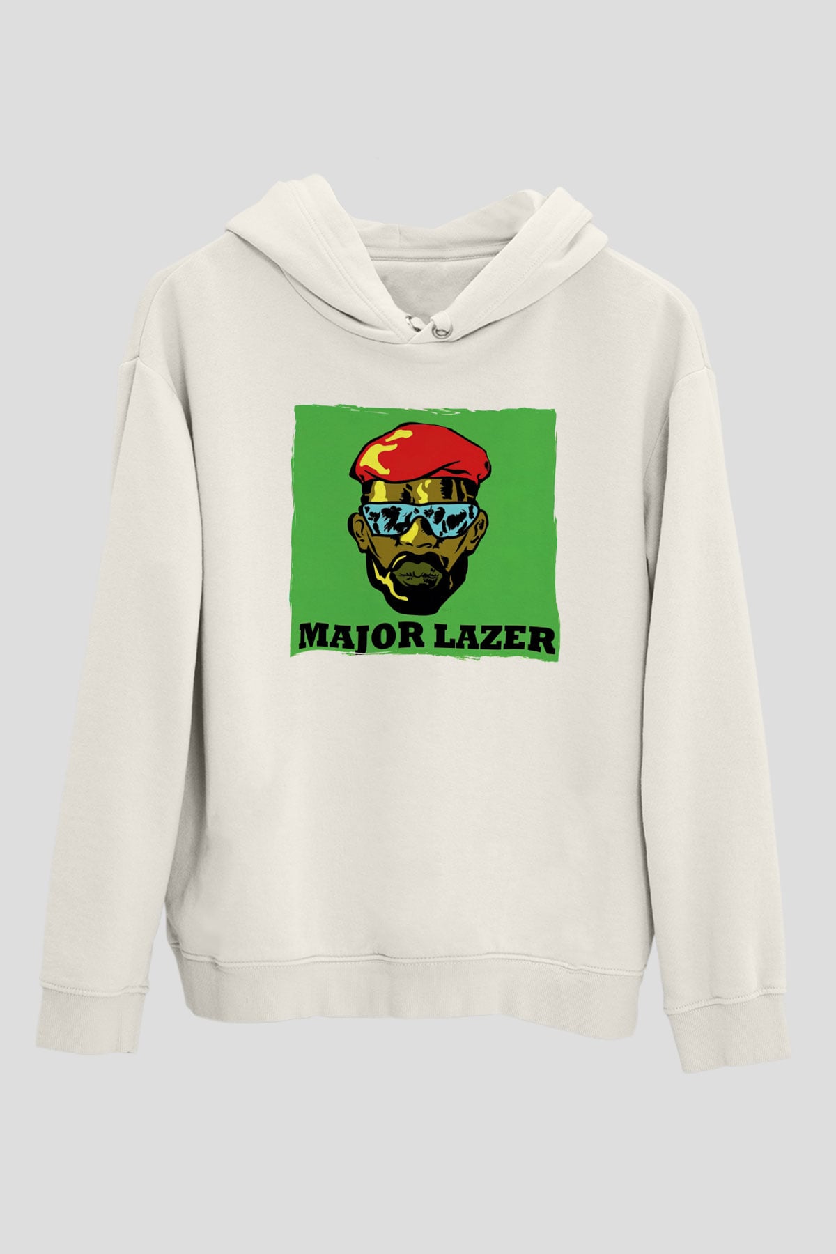 Major Lazer Beyaz Unisex Kapüşonlu Sweatshirt