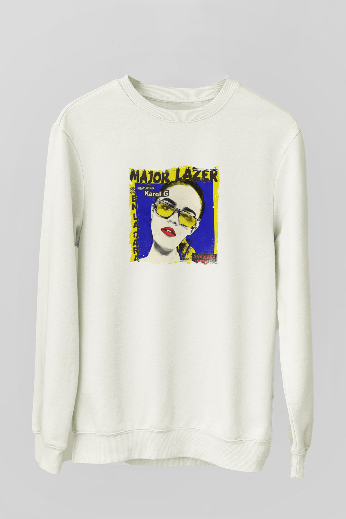 Major LazerBaskılı Beyaz Sweatshirt