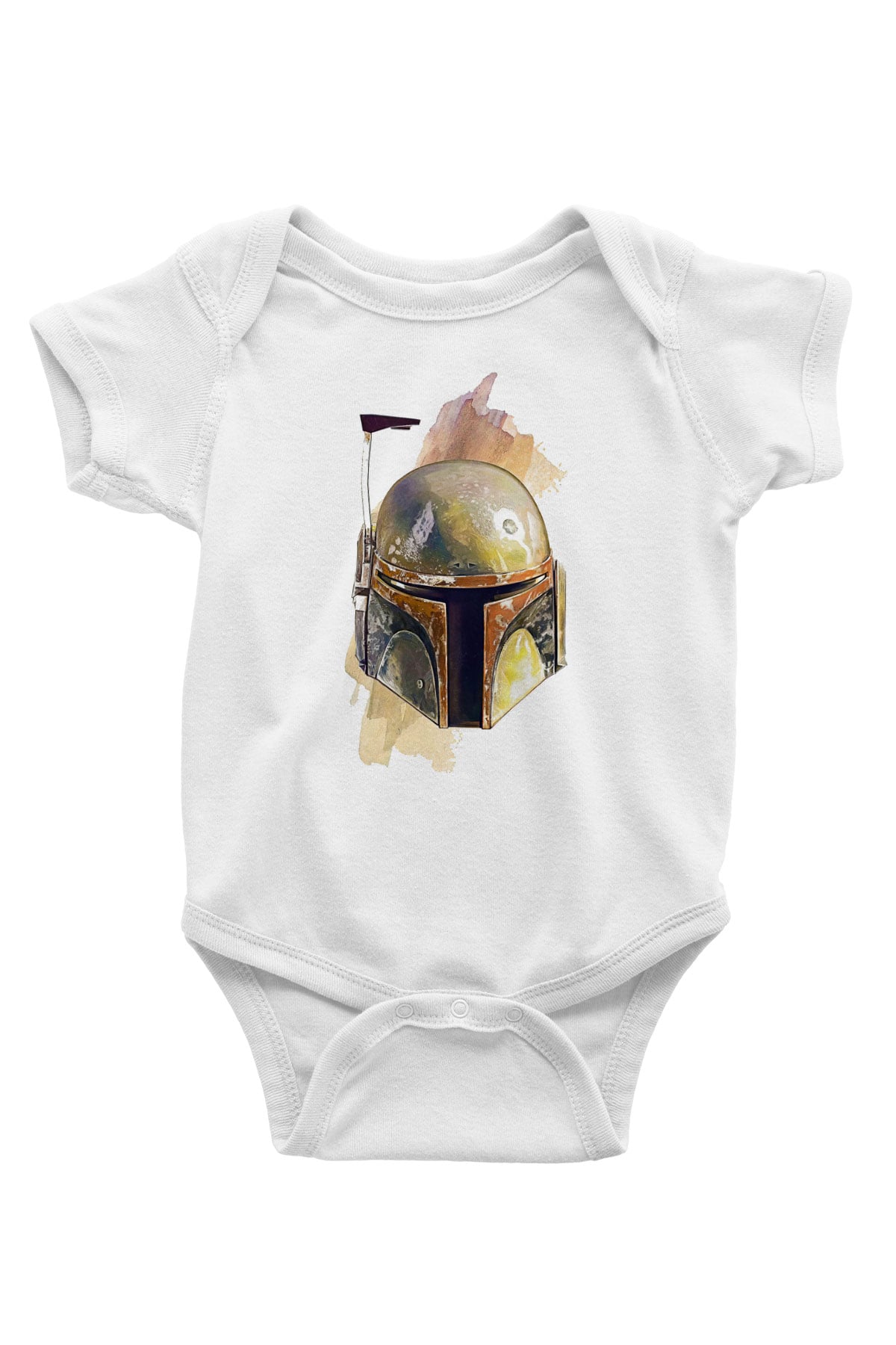 Mandalorian Baskılı Beyaz Unisex Bebek Body - Zıbın