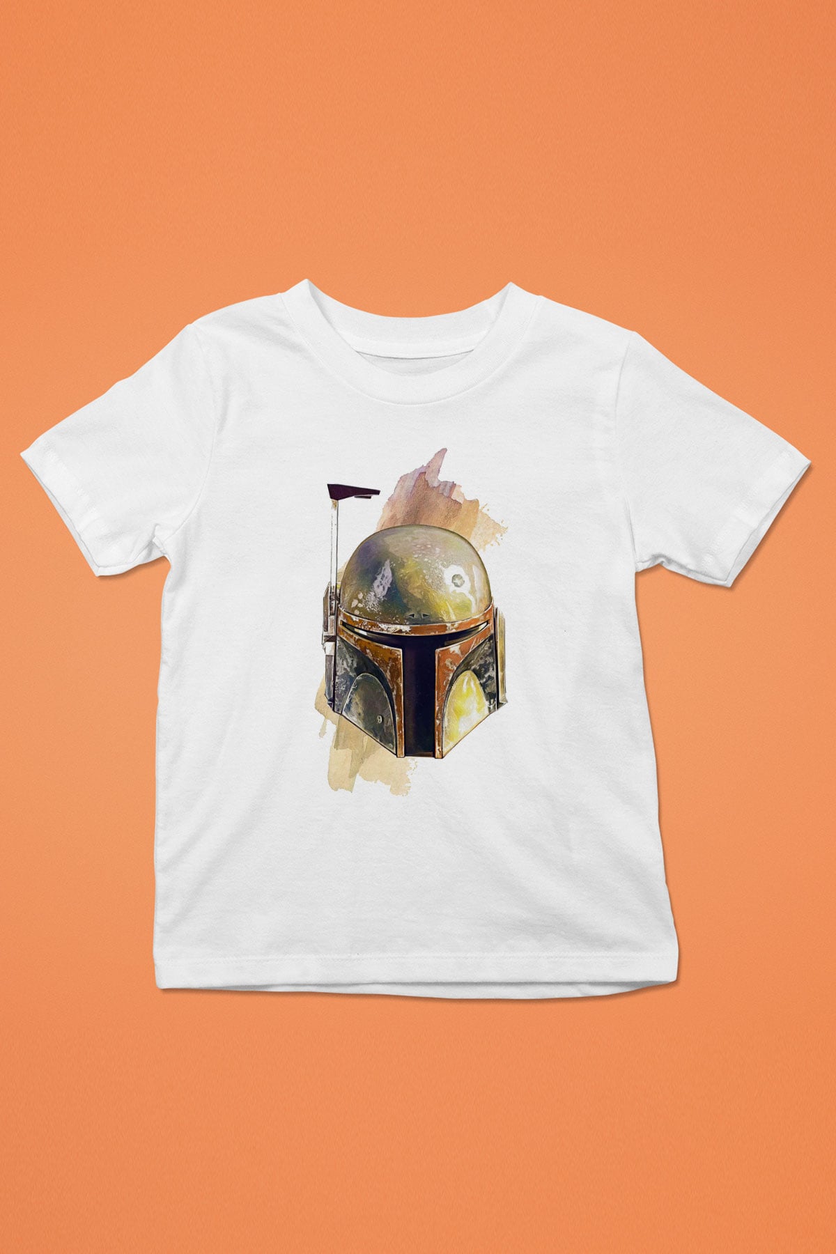 Mandalorian Baskılı Beyaz Unisex Beyaz Çocuk Tişört - Tshirt