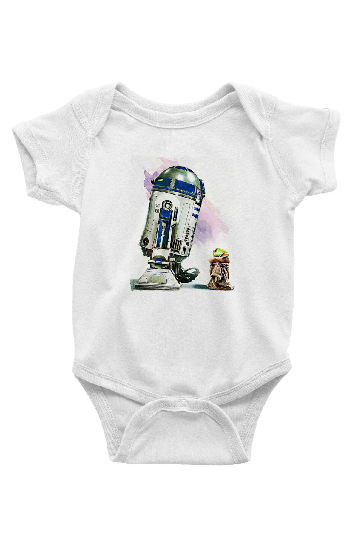 Mandolarian Baskılı Beyaz Unisex Bebek Body - Zıbın