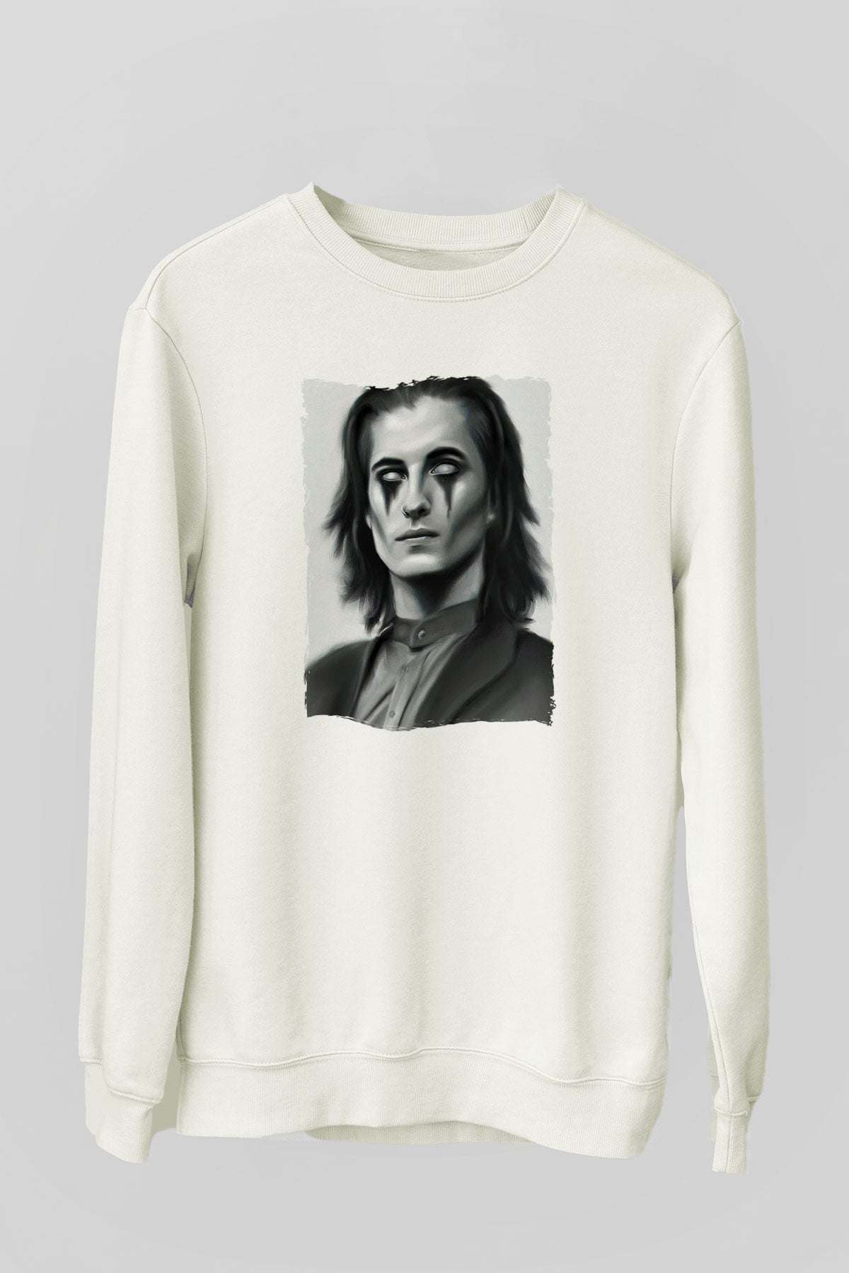 Maneskin Baskılı Beyaz Unisex Sweatshirt