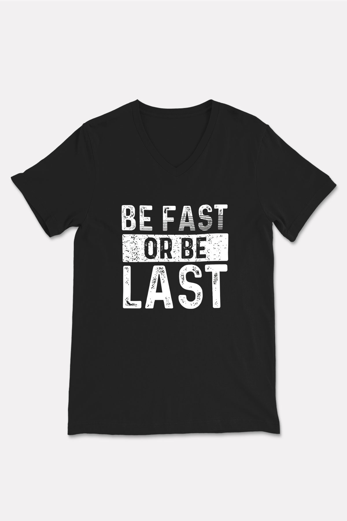 Maraton - Marathon Baskılı Unisex Siyah V Yaka Tişört