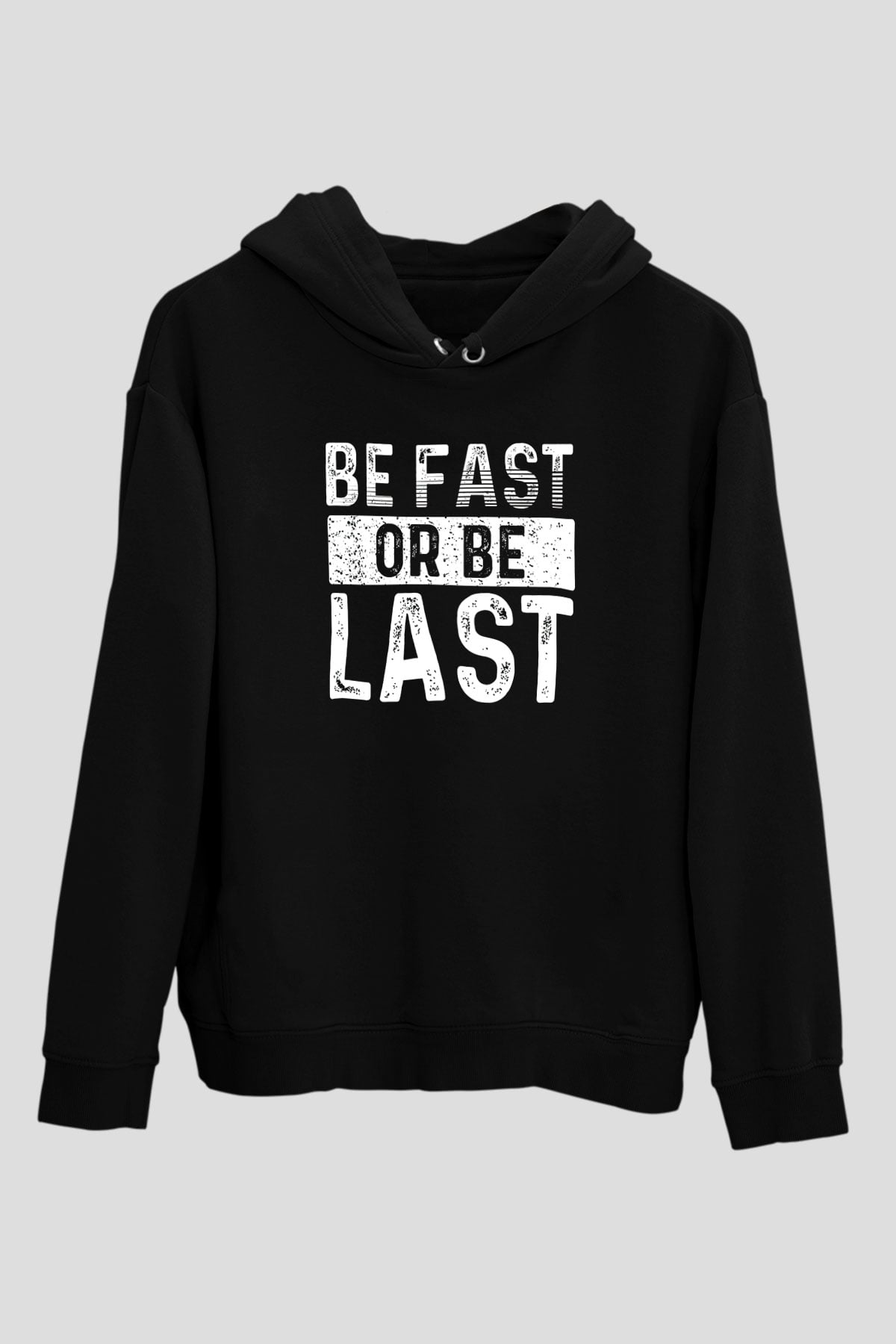 Maraton - Marathon Baskılı Unisex Siyah Hoodie