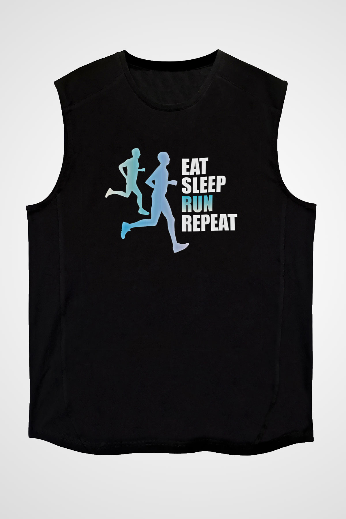 Maraton - Marathon Baskılı Unisex Siyah Kolsuz Tişört