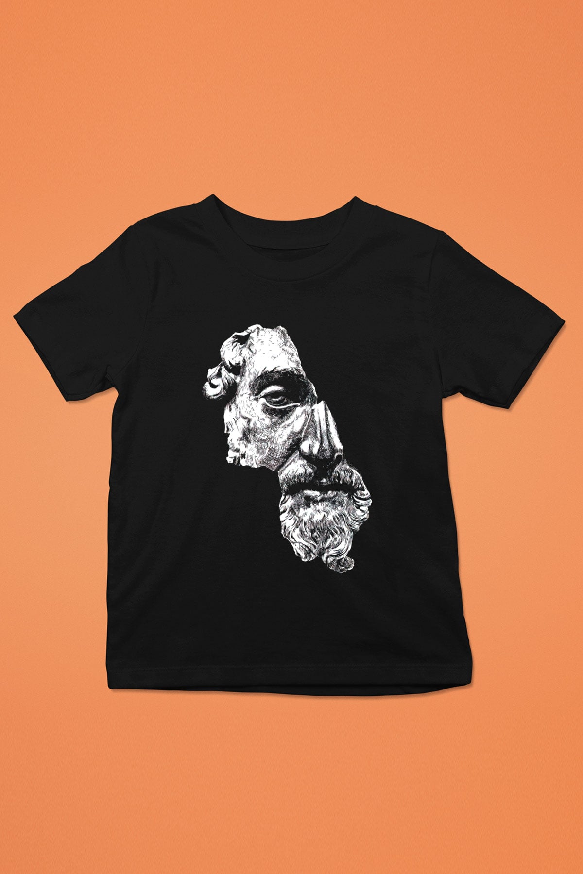 Marcus Aurelius Baskılı Unisex Siyah  Çocuk Tişört