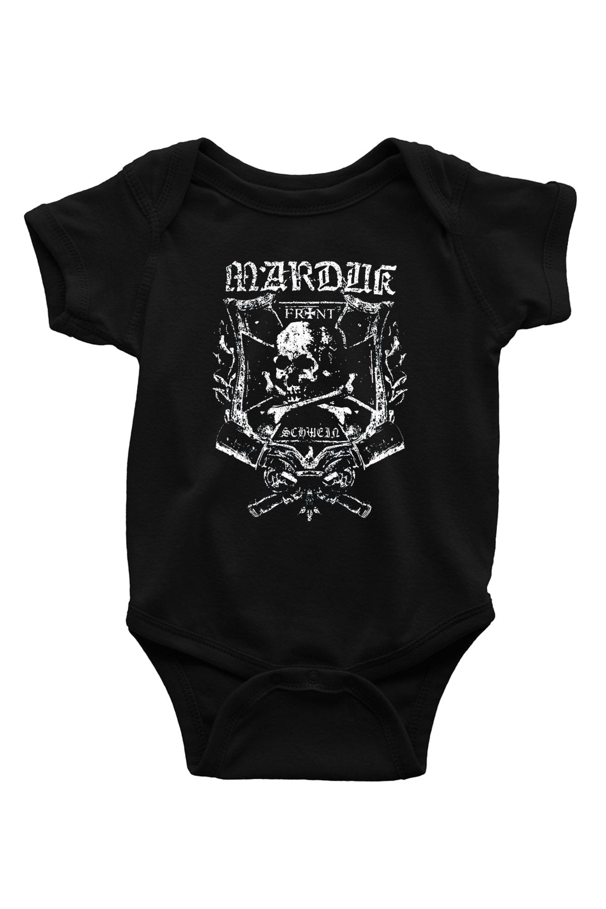Marduk Baskılı Siyah Bebek Body - Zıbın