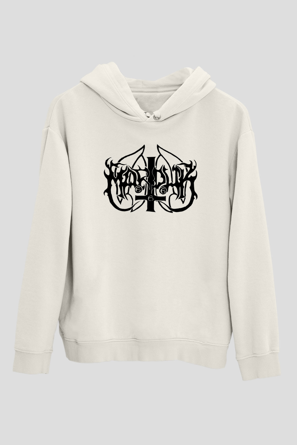 Marduk Beyaz Unisex Kapşonlu Sweatshirt
