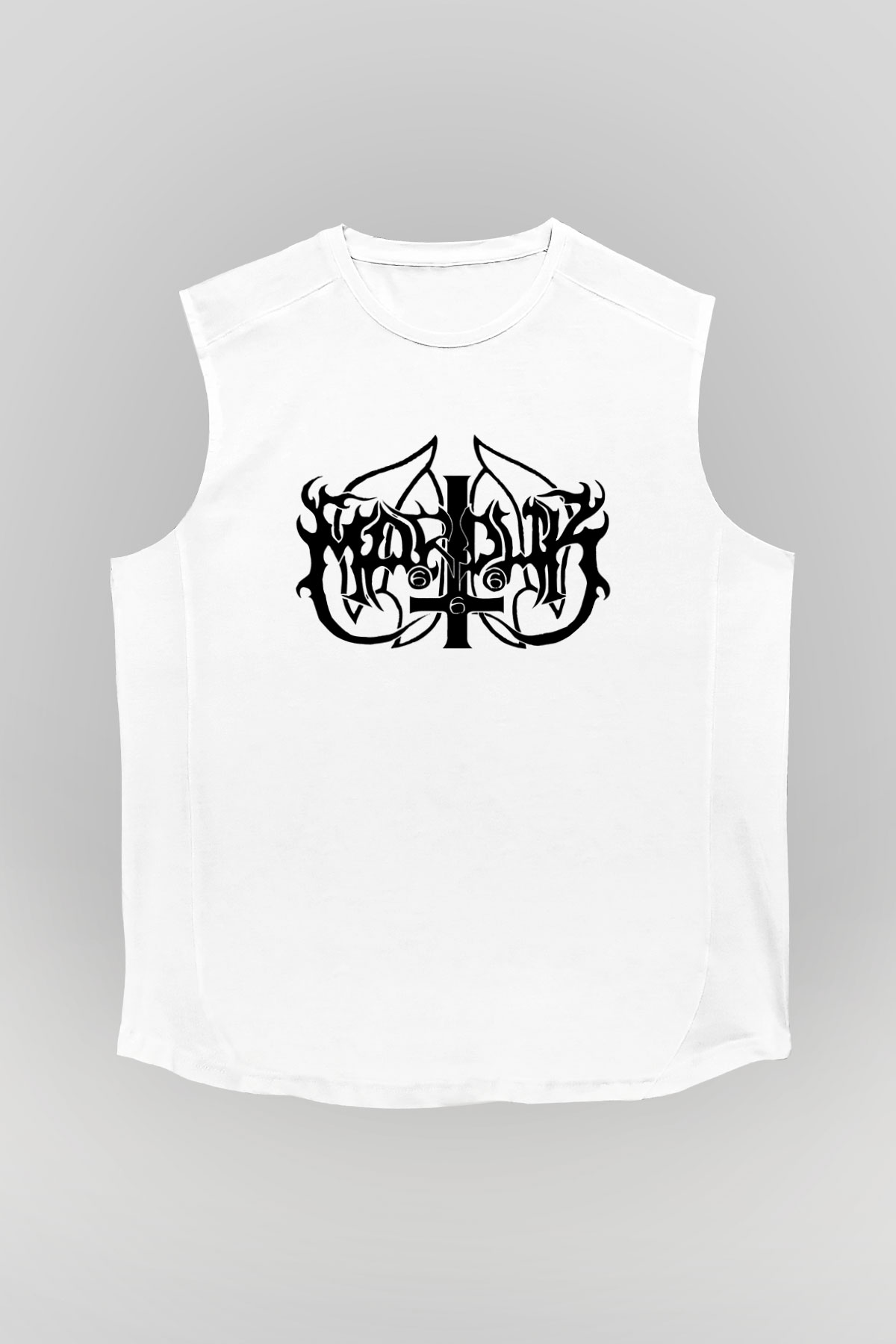 Marduk Beyaz Unisex Kolsuz Tişört