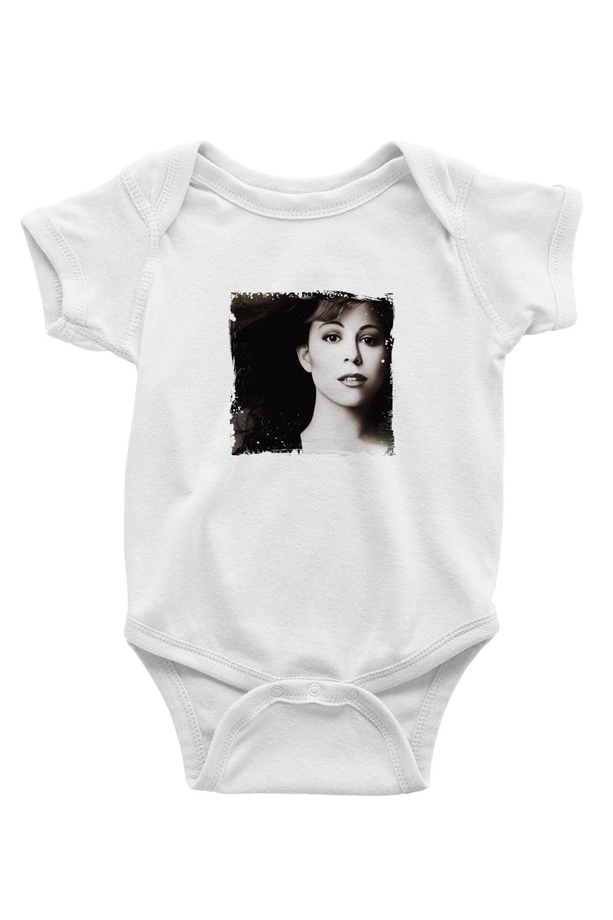 Mariah Carey Baskılı Unisex Beyaz Bebek Body - Zıbın