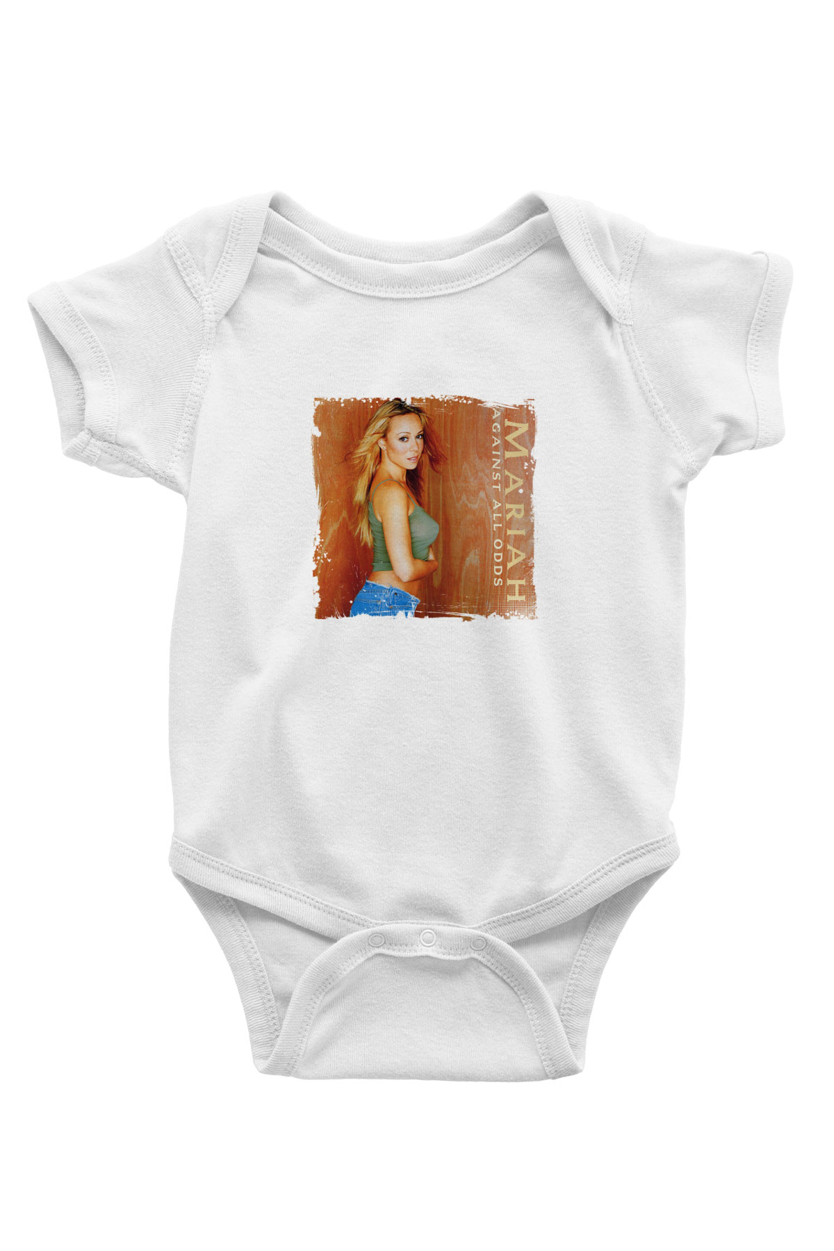 Mariah Carey Baskılı Unisex Beyaz Bebek Body - Zıbın