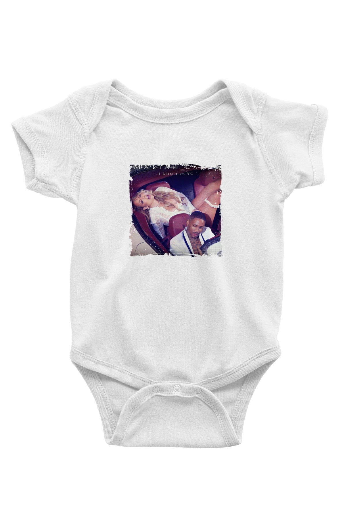 Mariah Carey Baskılı Unisex Beyaz Bebek Body - Zıbın
