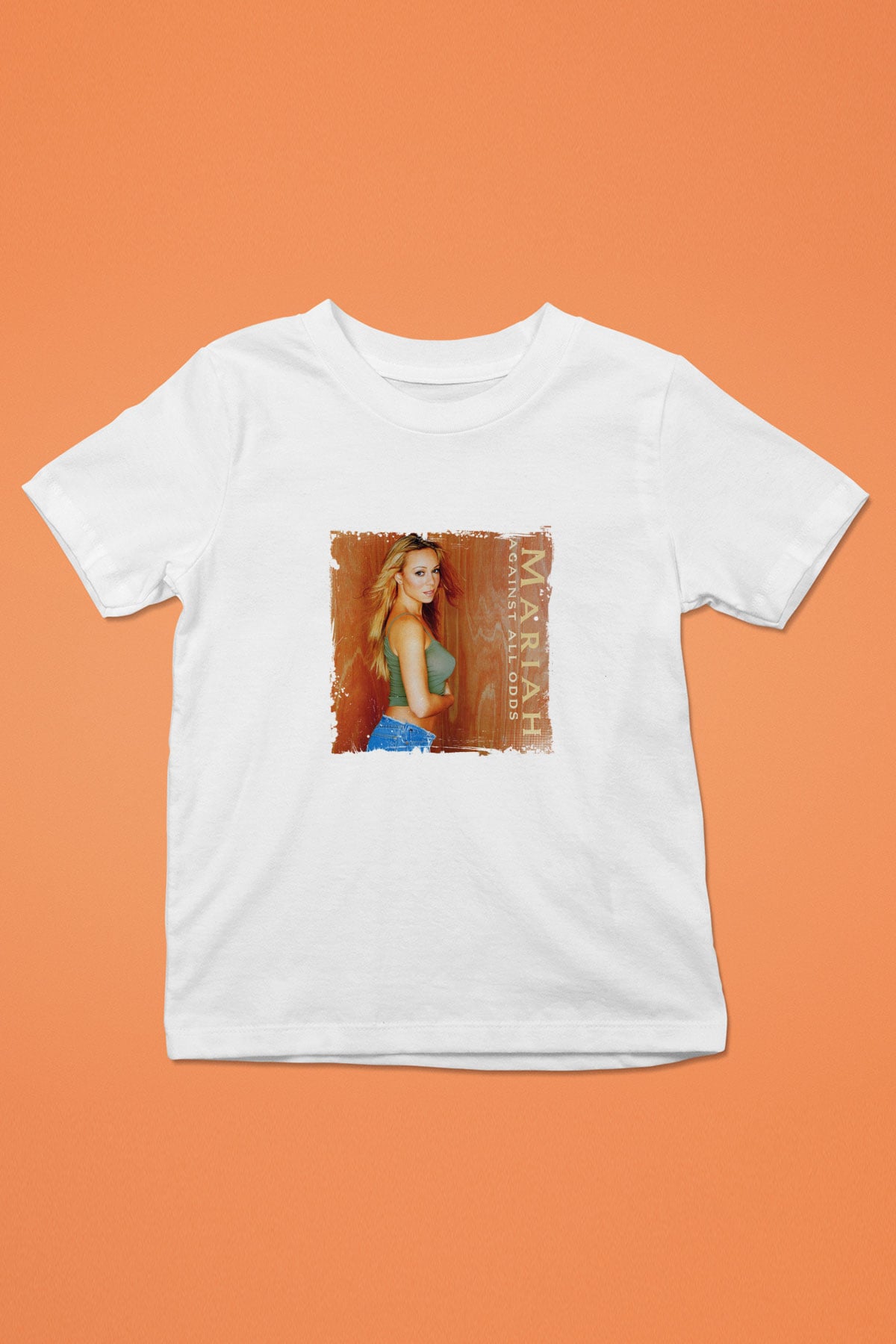 Mariah Carey Baskılı Unisex Beyaz Çocuk Tişört