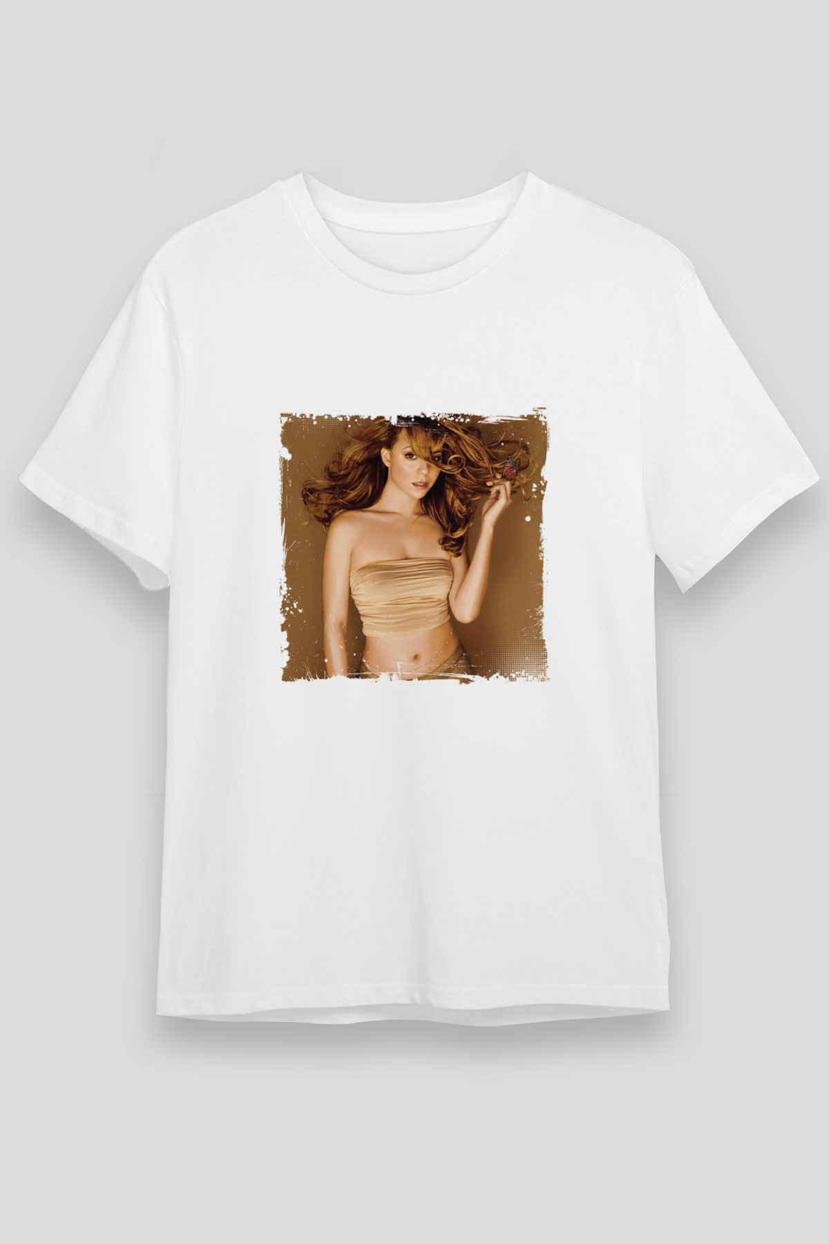 Mariah Carey Baskılı Unisex Beyaz Tişört