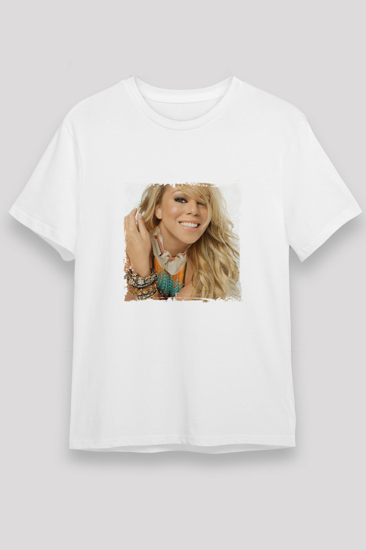 Mariah Carey Baskılı Unisex Beyaz Tişört