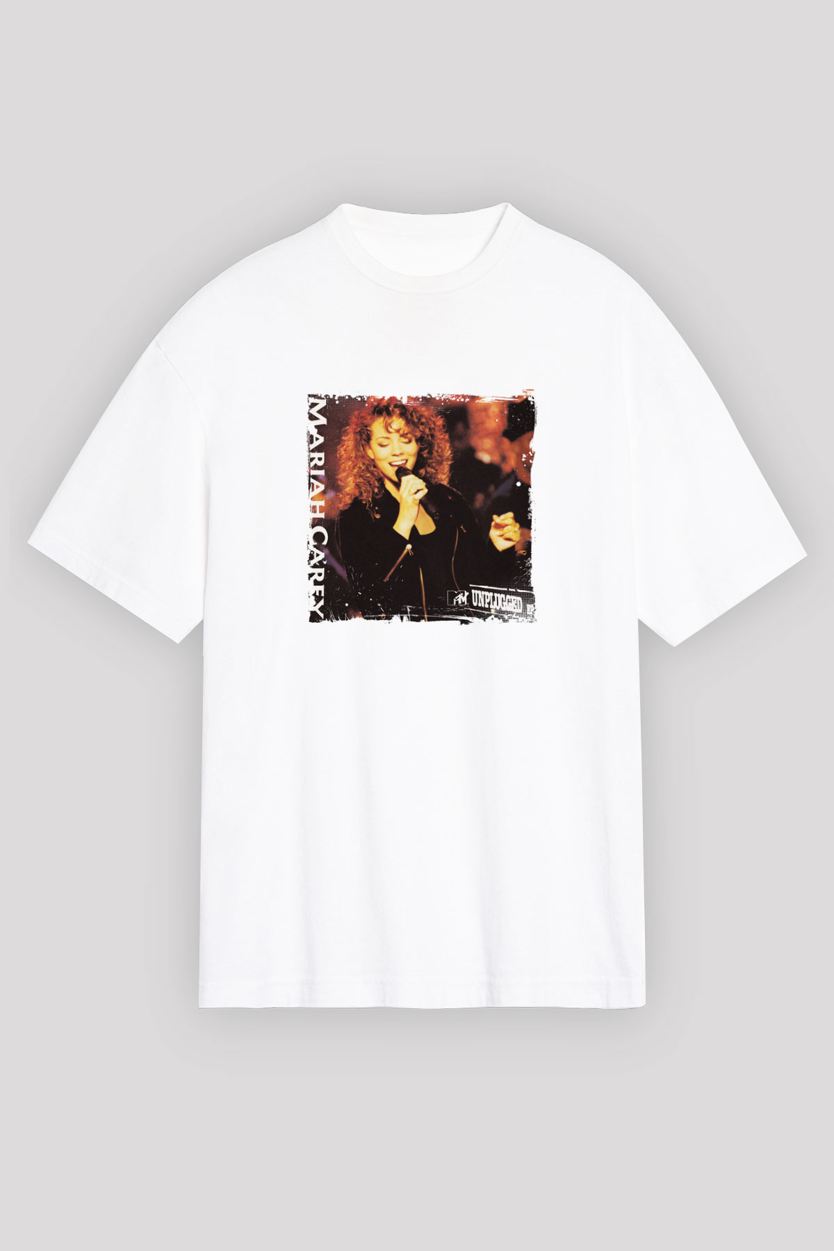 Mariah Carey Baskılı Unisex Beyaz Tişört