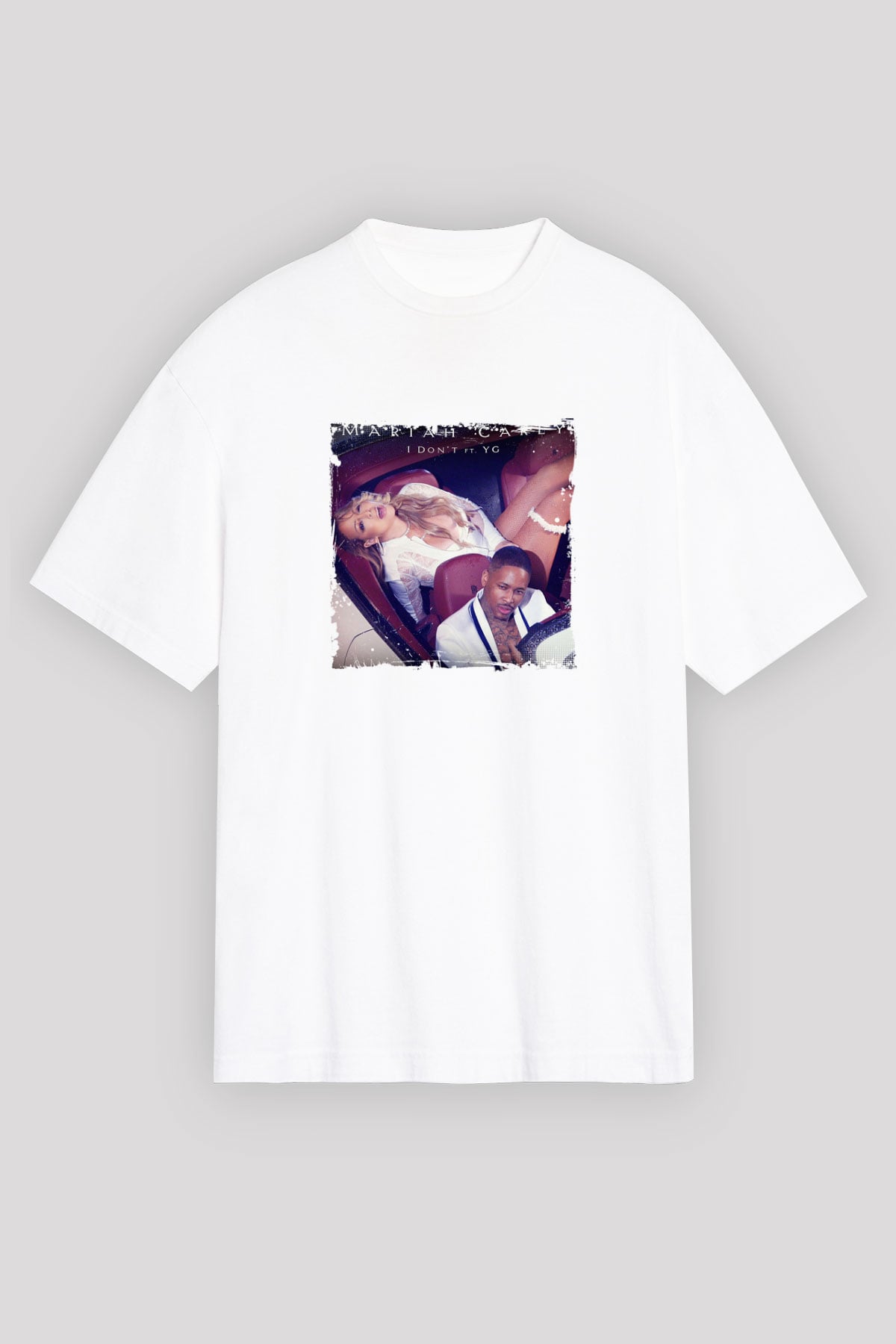 Mariah Carey Baskılı Unisex Beyaz Tişört