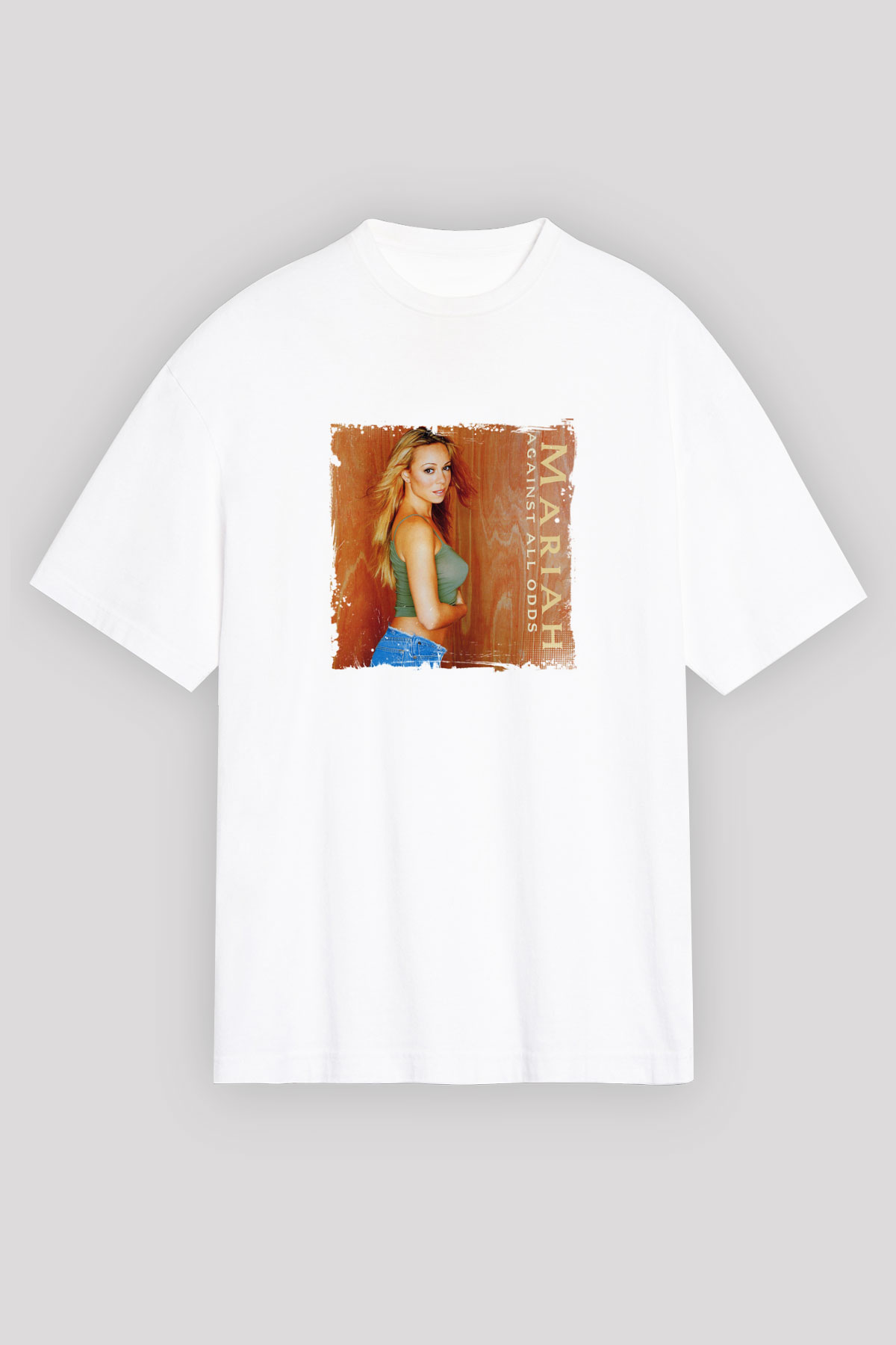 Mariah Carey Baskılı Unisex Beyaz Tişört