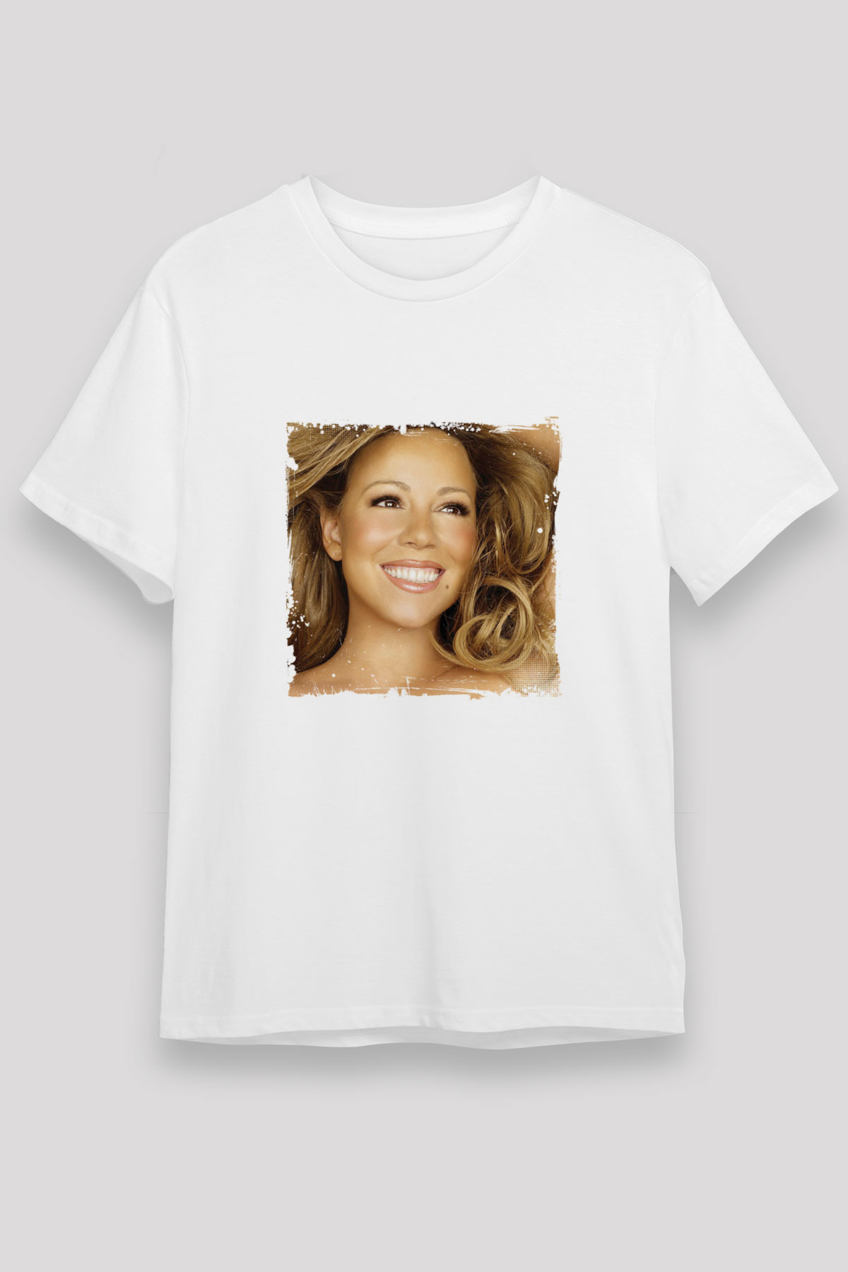 Mariah Carey Baskılı Unisex Beyaz Tişört