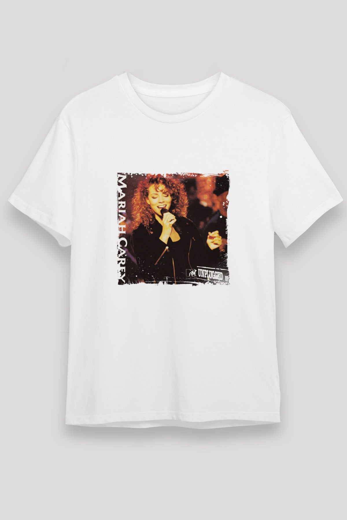 Mariah Carey Baskılı Unisex Beyaz Tişört