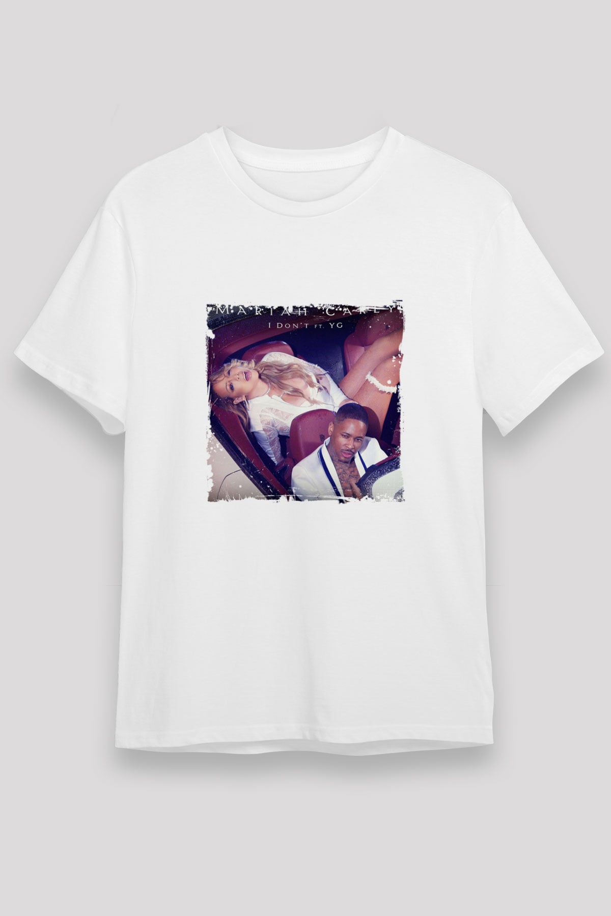 Mariah Carey Baskılı Unisex Beyaz Tişört