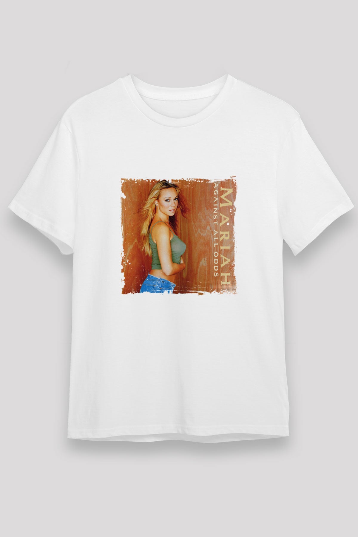 Mariah Carey Baskılı Unisex Beyaz Tişört