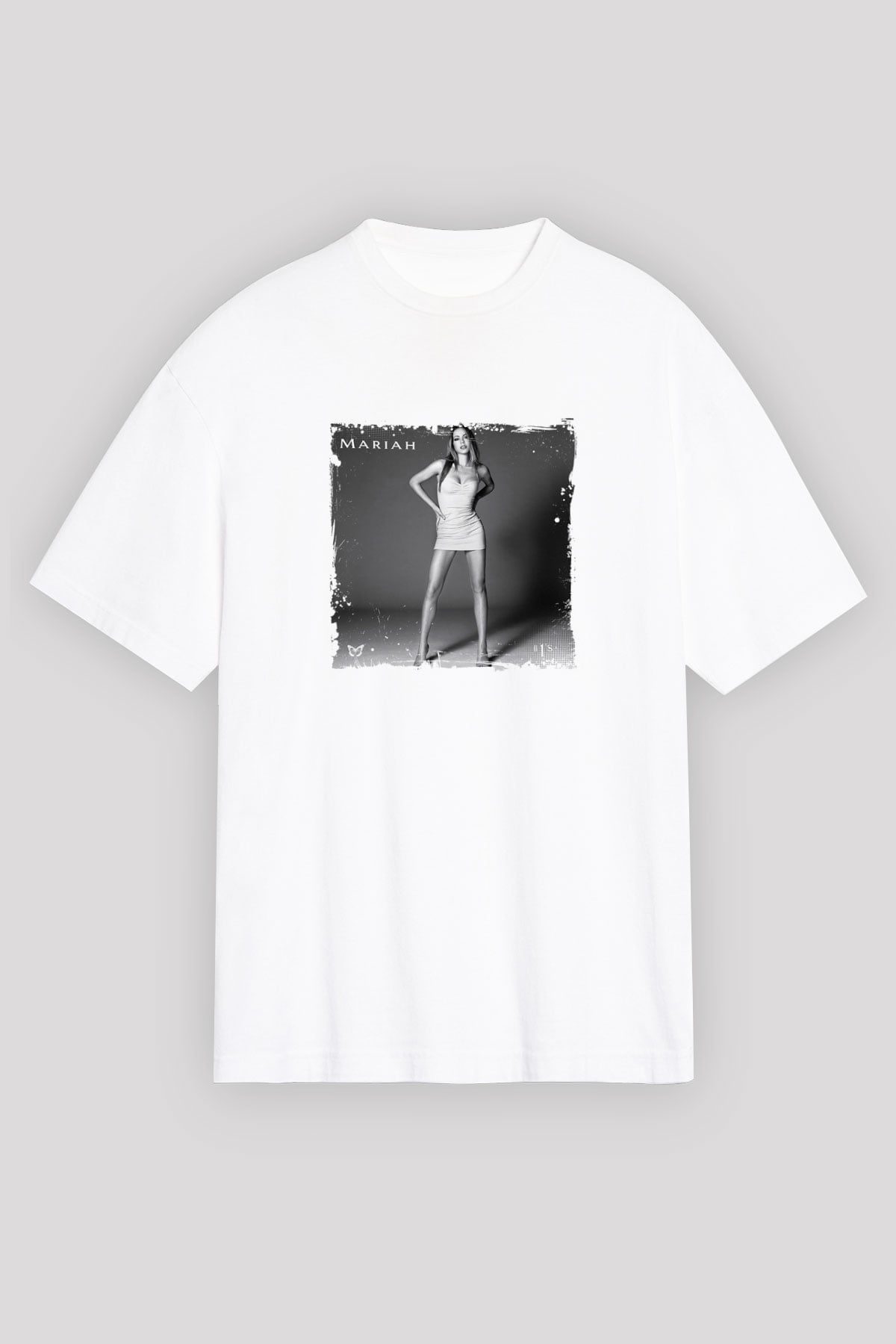 Mariah Carey Baskılı Unisex Beyaz Tişört