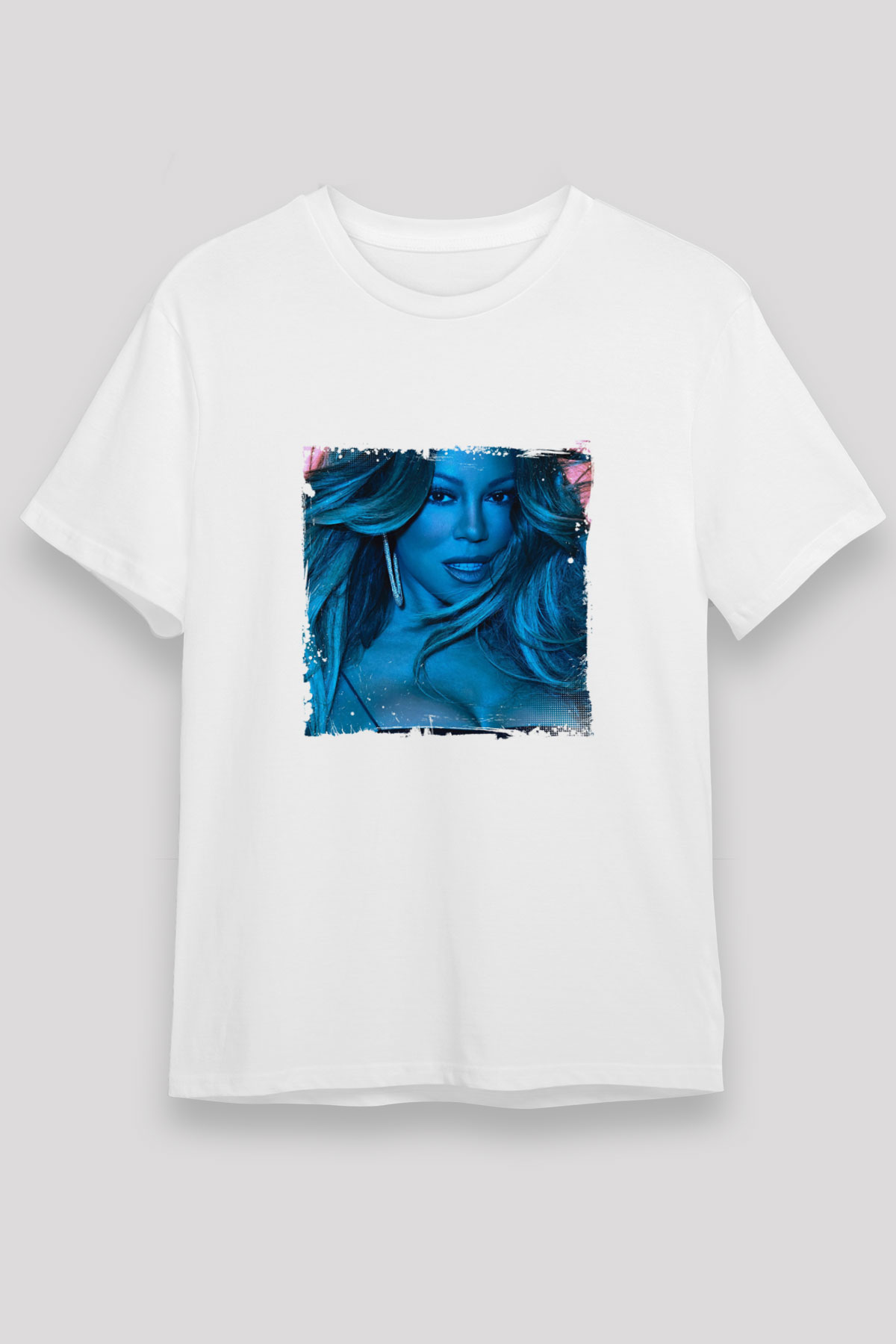 Mariah Carey Baskılı Unisex Beyaz Tişört