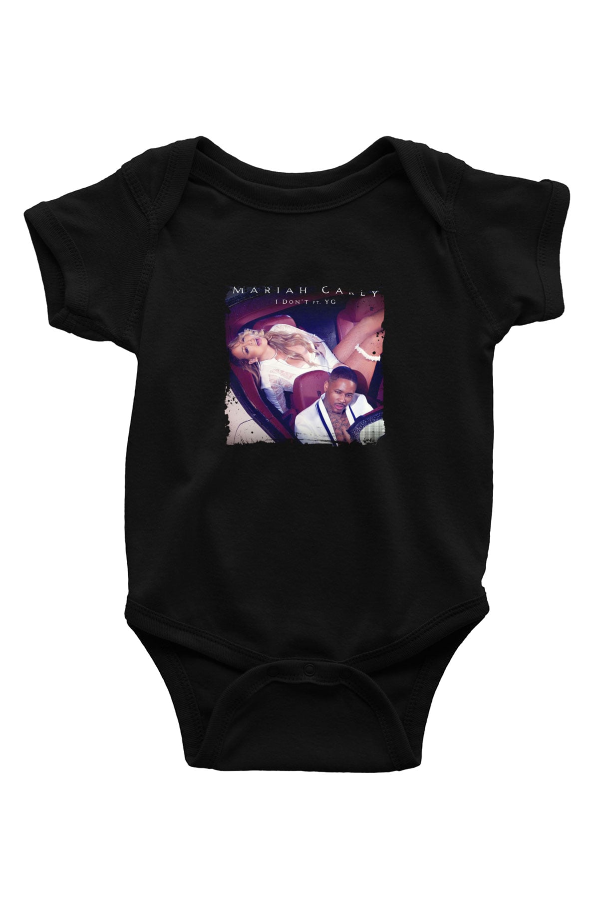 Mariah Carey Baskılı Unisex Siyah Bebek Body - Zıbın