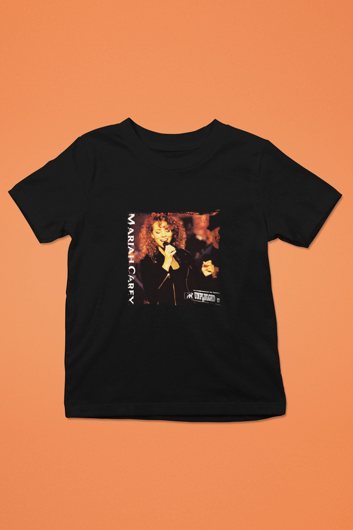 Mariah Carey Baskılı Unisex Siyah Çocuk Tişört