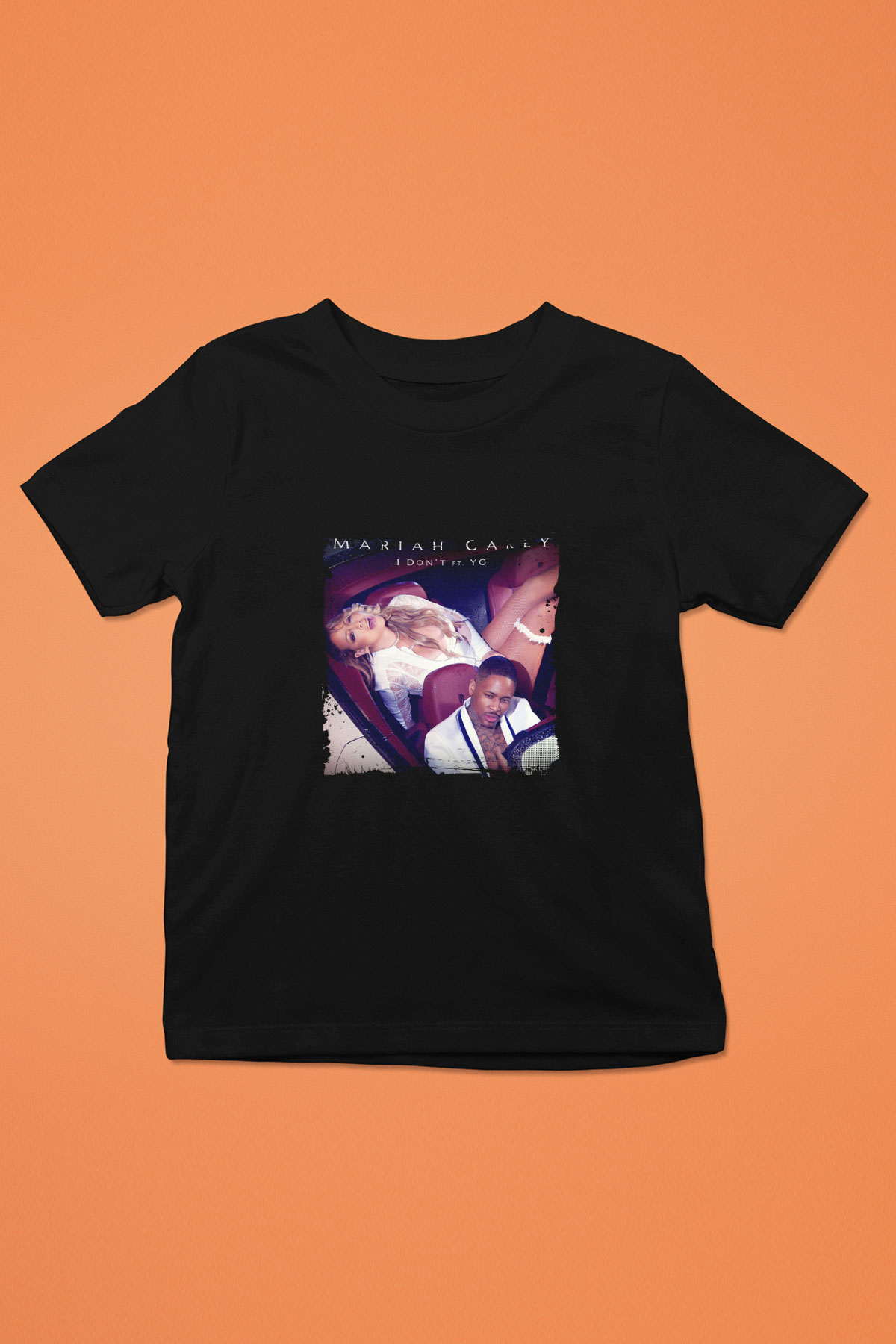 Mariah Carey Baskılı Unisex Siyah Çocuk Tişört