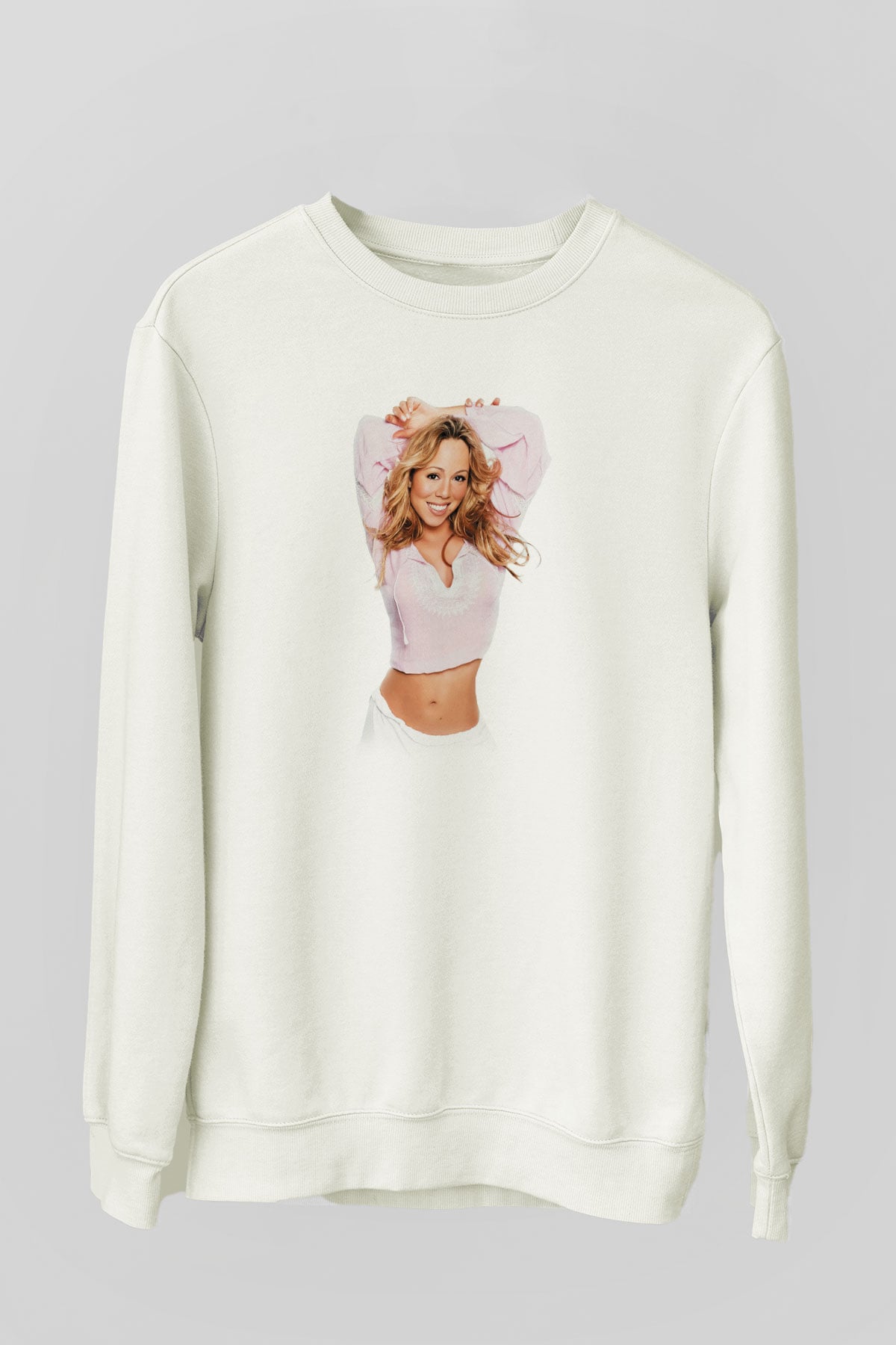Mariah Carey Beyaz Unisex Sweatshirt