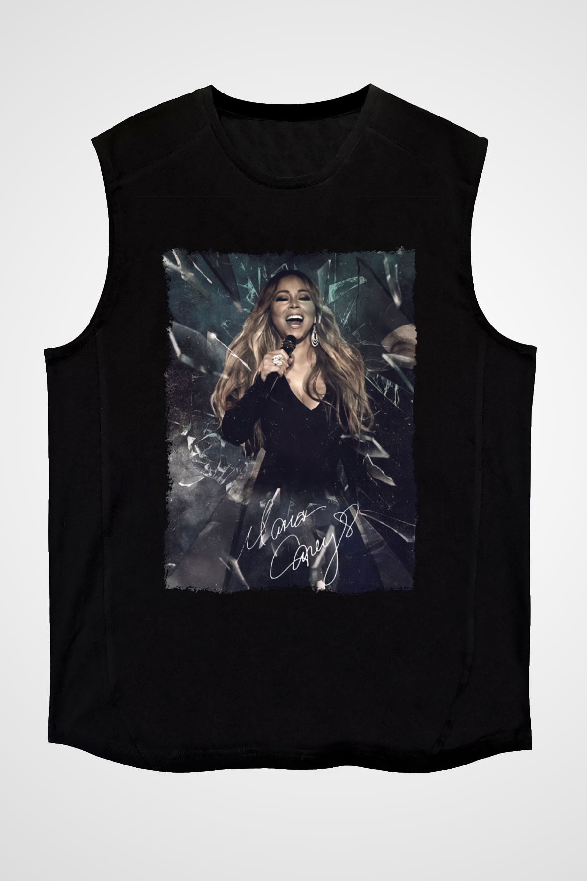 Mariah Carey Siyah Unisex Kolsuz Tişört