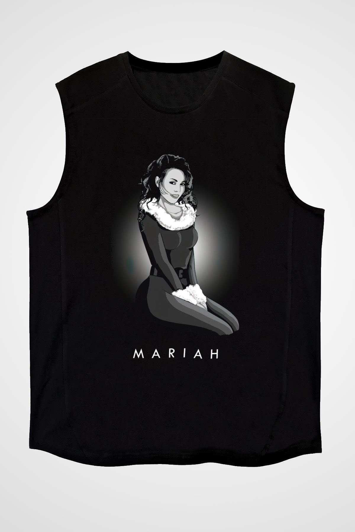 Mariah Carey Siyah Unisex Kolsuz Tişört