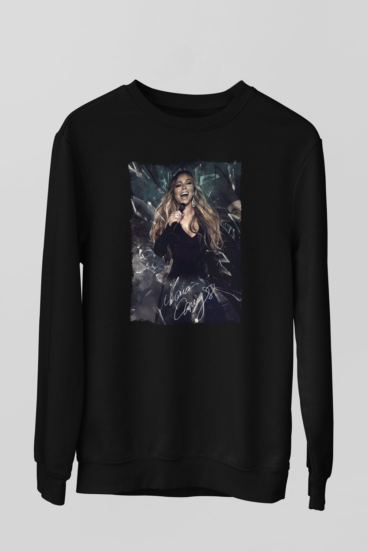Mariah Carey Siyah Unisex Sweatshirt
