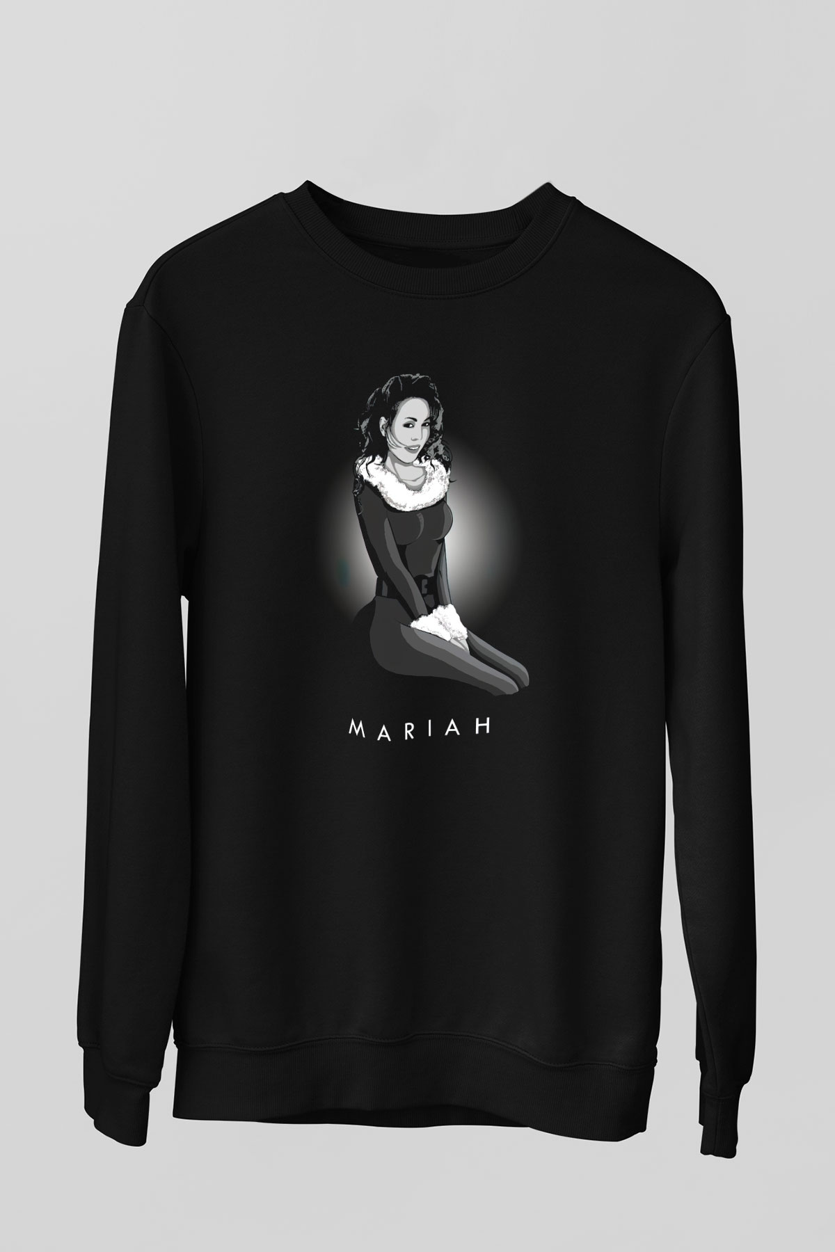 Mariah Carey Siyah Unisex Sweatshirt