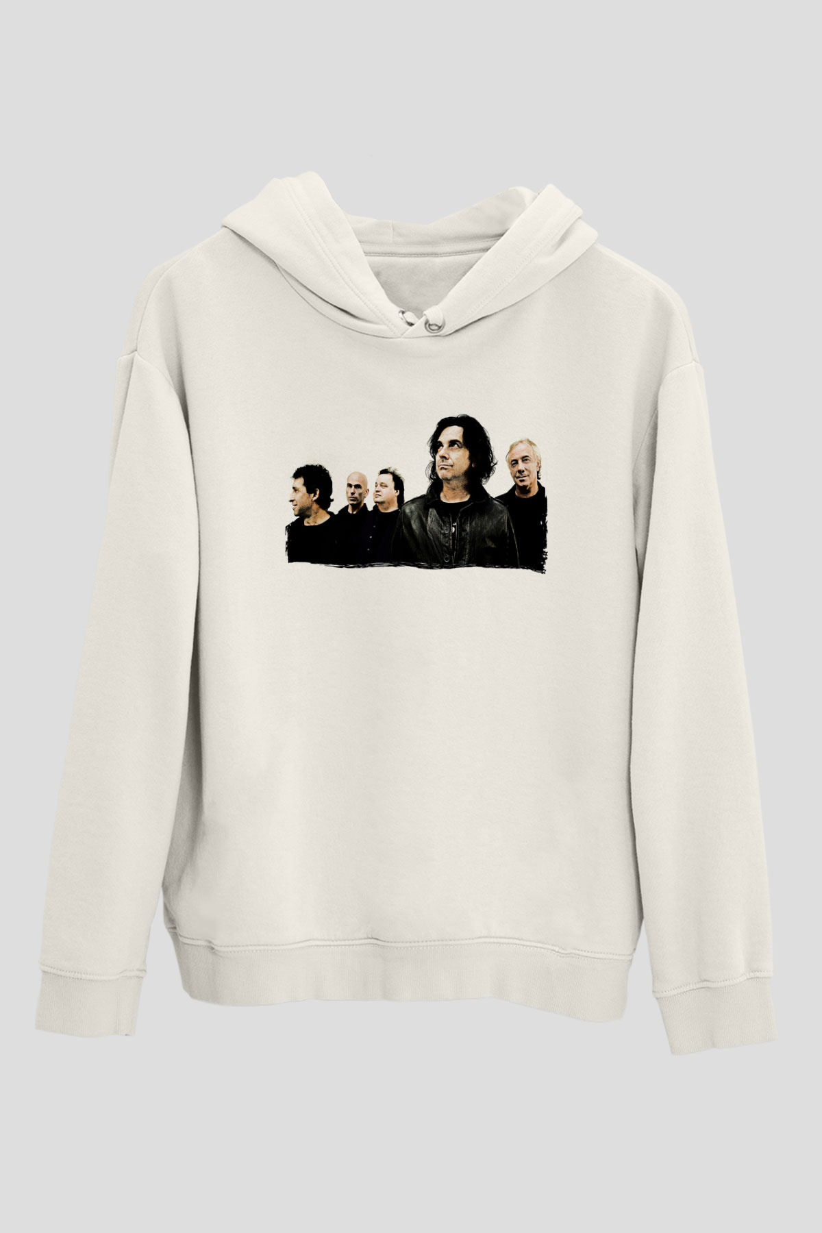 Marillion Baskılı Beyaz Unisex Kapüşonlu Sweatshirt