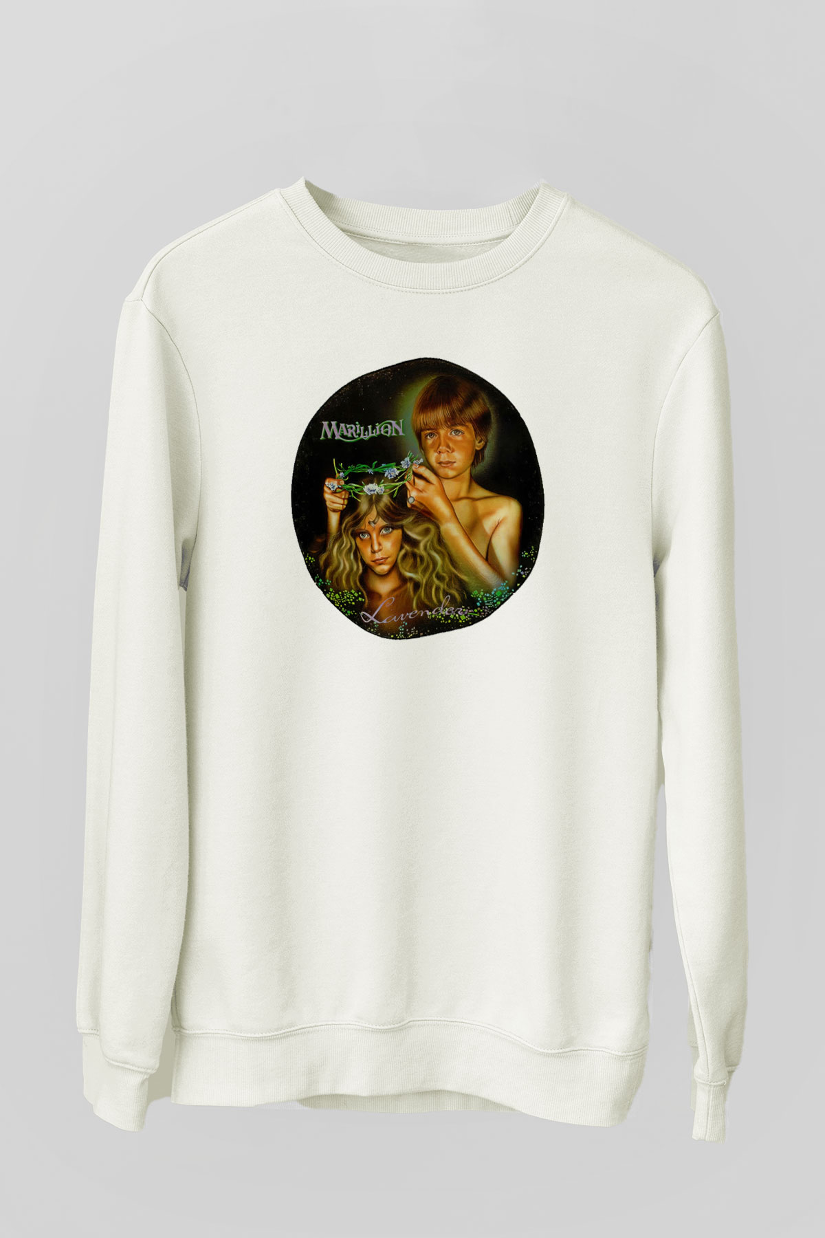 Marillion Baskılı Beyaz Unisex Sweatshirt