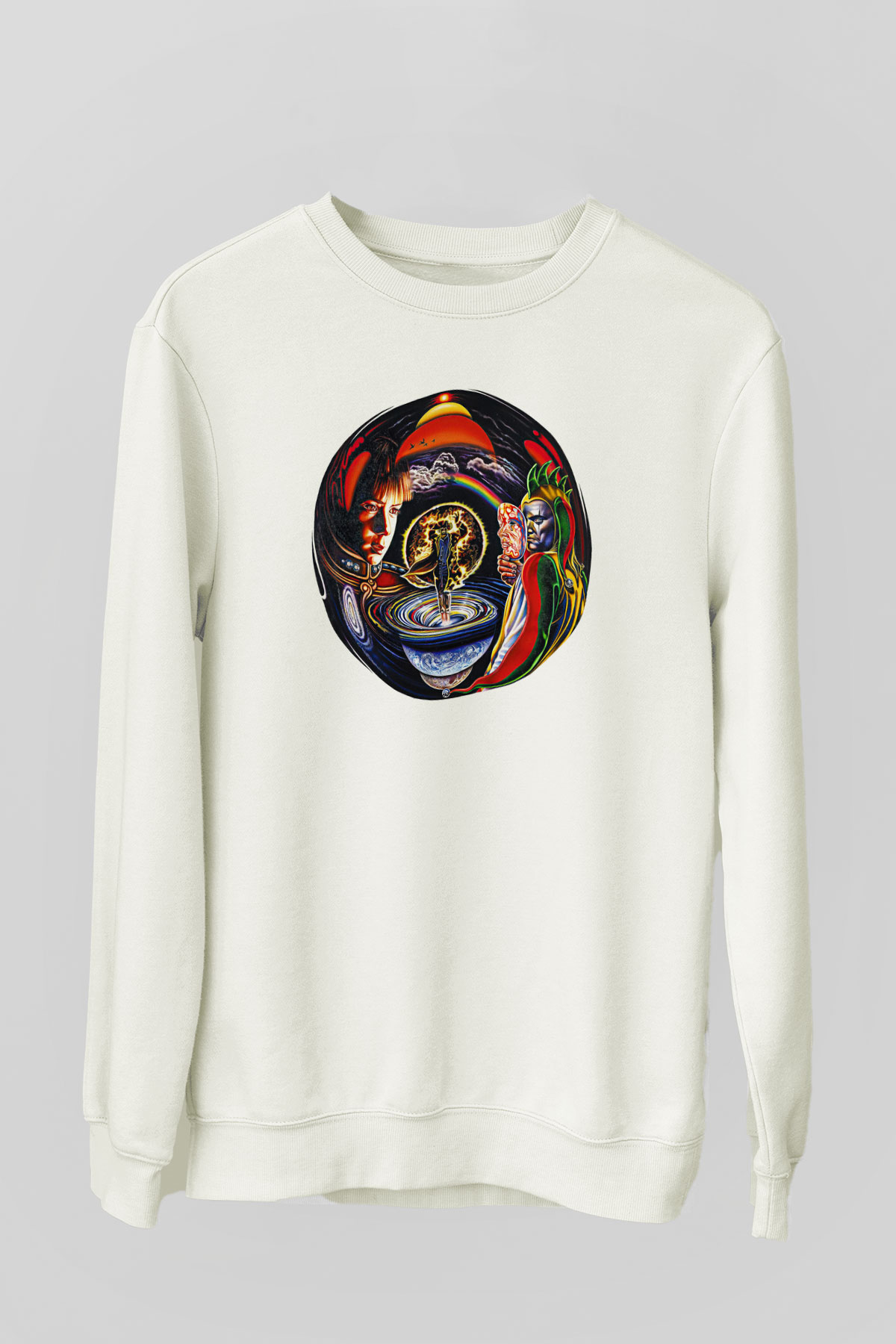 Marillion Baskılı Beyaz Unisex Sweatshirt