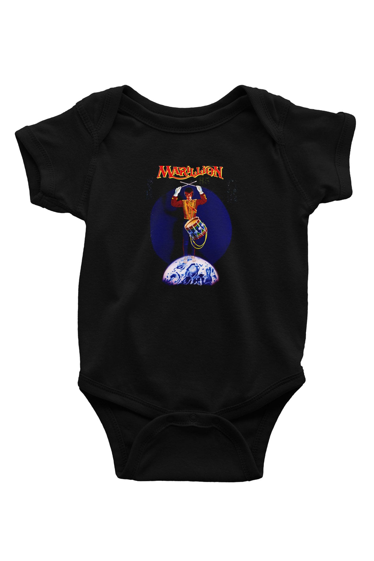 Marillion Baskılı Unisex Siyah Bebek Body - Zıbın