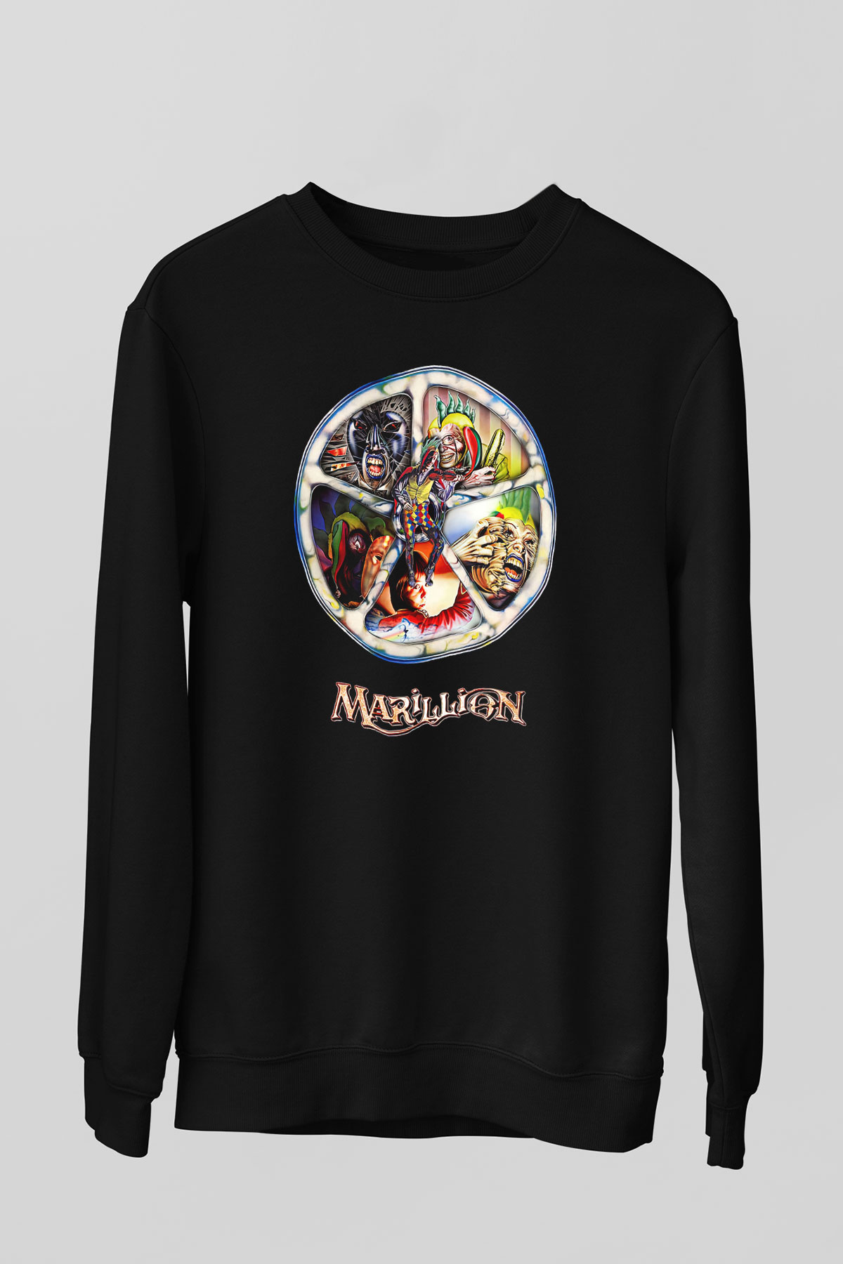 Marillion Baskılı Unisex Siyah Sweatshirt