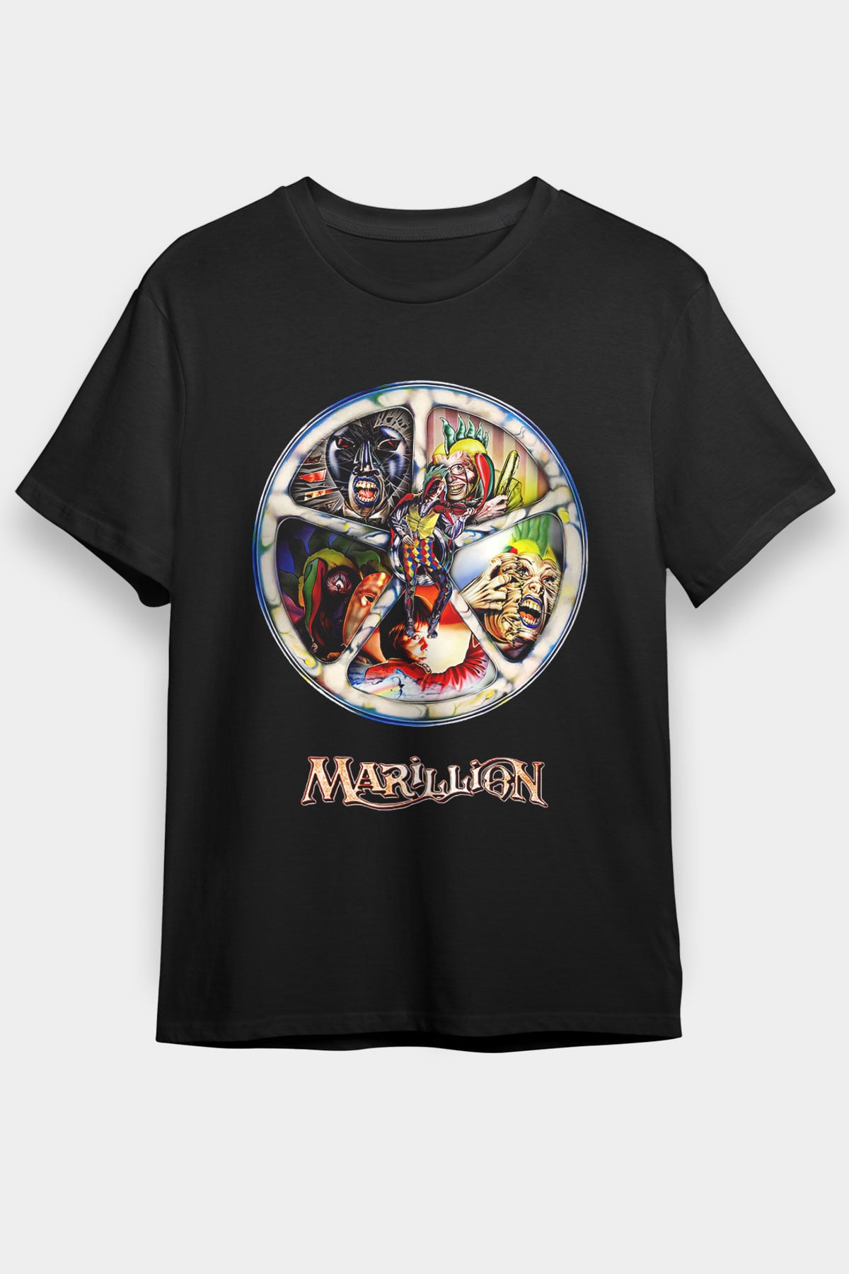 Marillion Baskılı Unisex Siyah Tişört - Tshirt