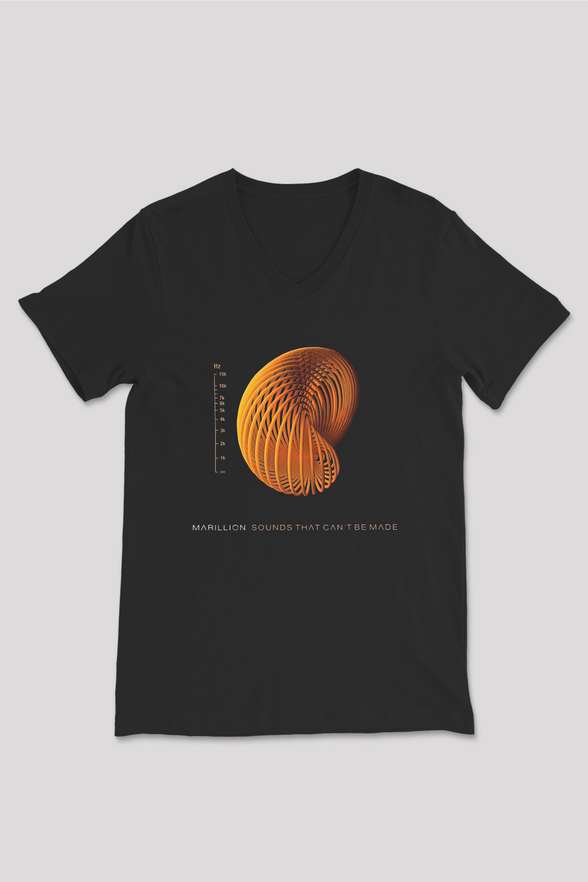 Marillion Baskılı Unisex Siyah V Yaka Tişört - Tshirt