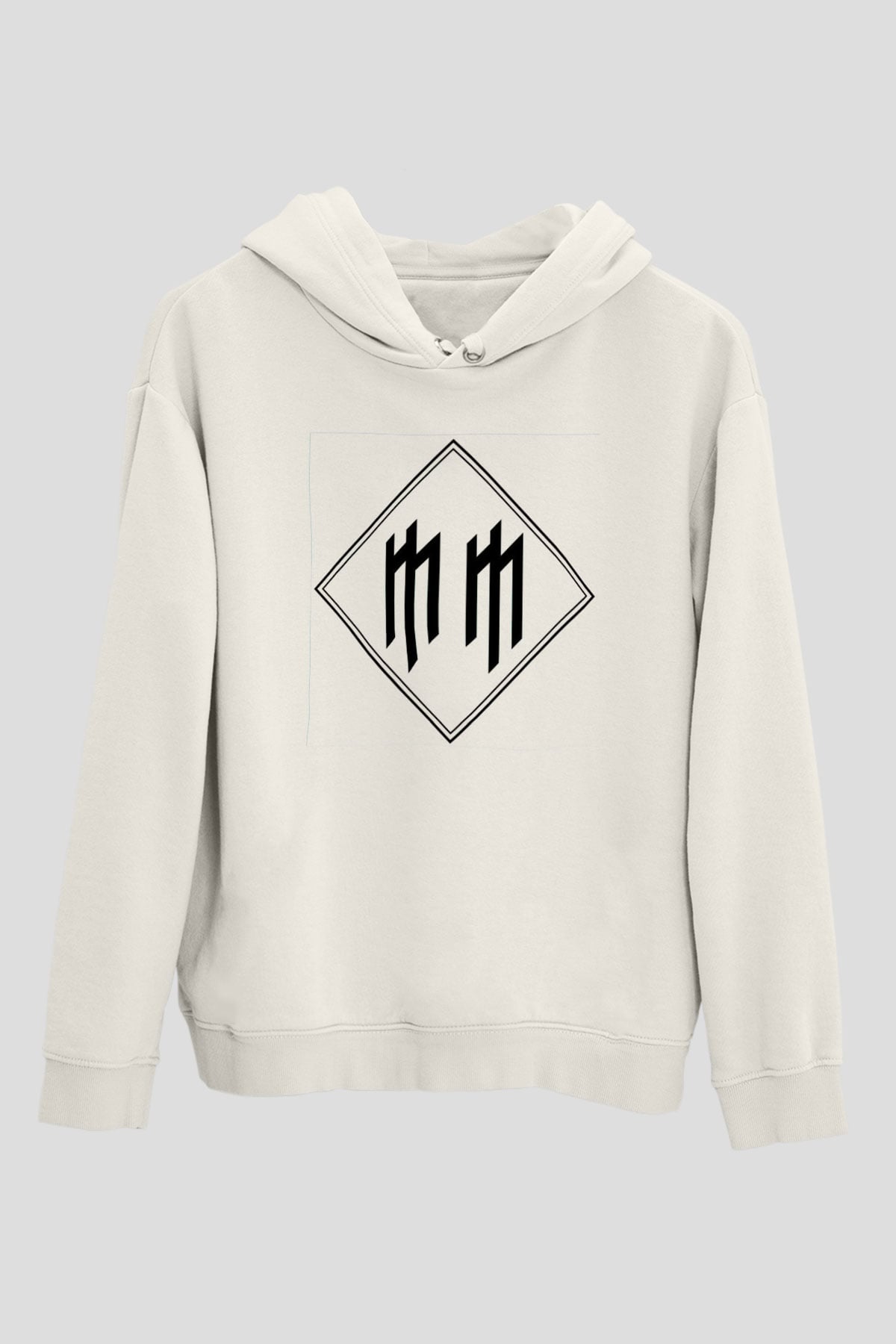 Marilyn Manson Beyaz Unisex Kapşonlu Sweatshirt