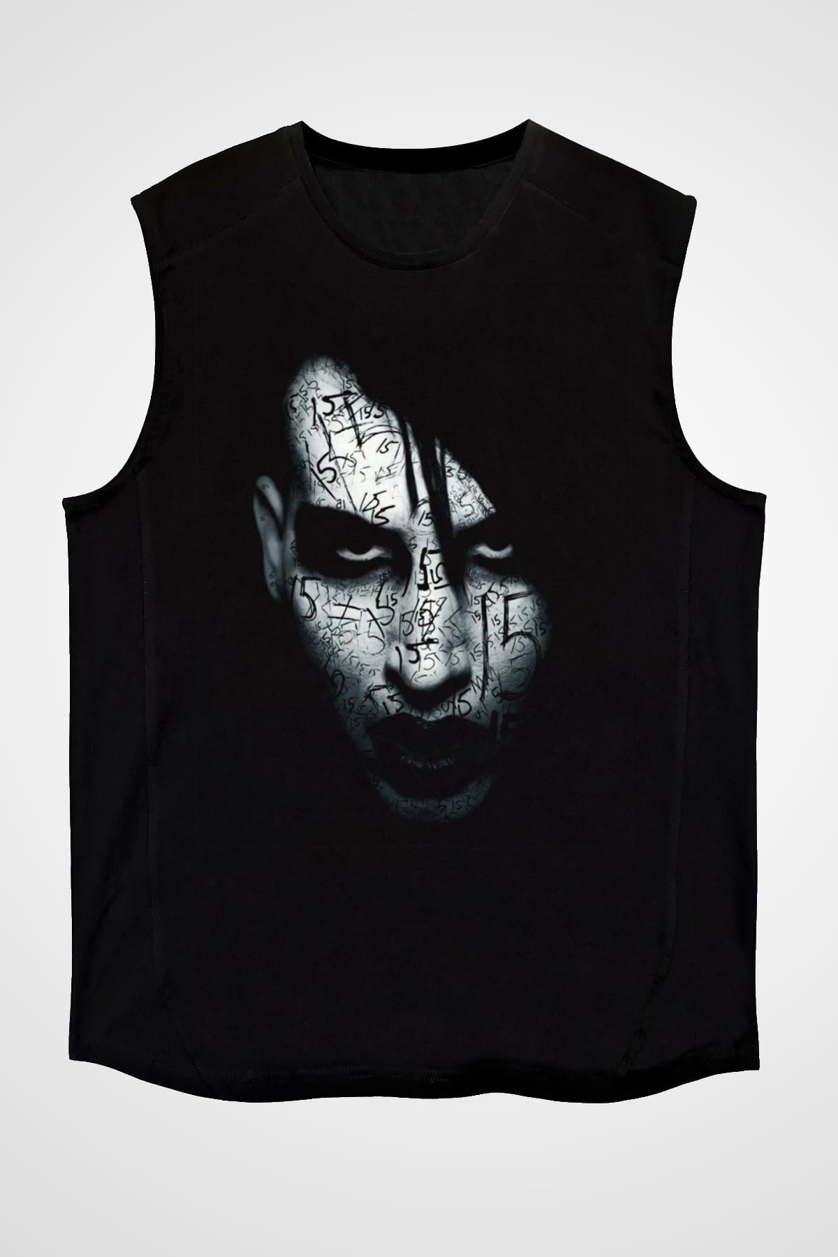 Marilyn Manson Siyah Unisex Kolsuz Tişört