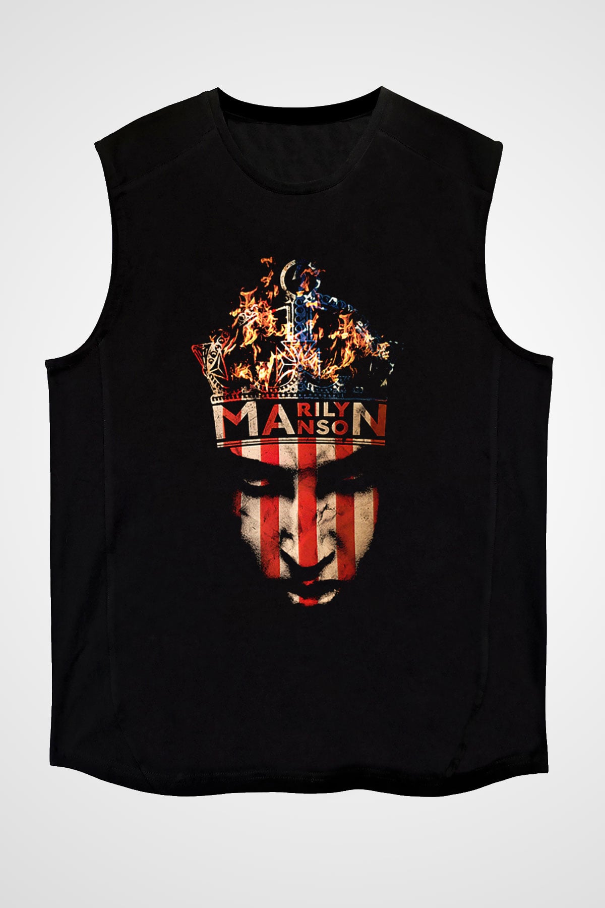 Marilyn Manson Siyah Unisex Kolsuz Tişört