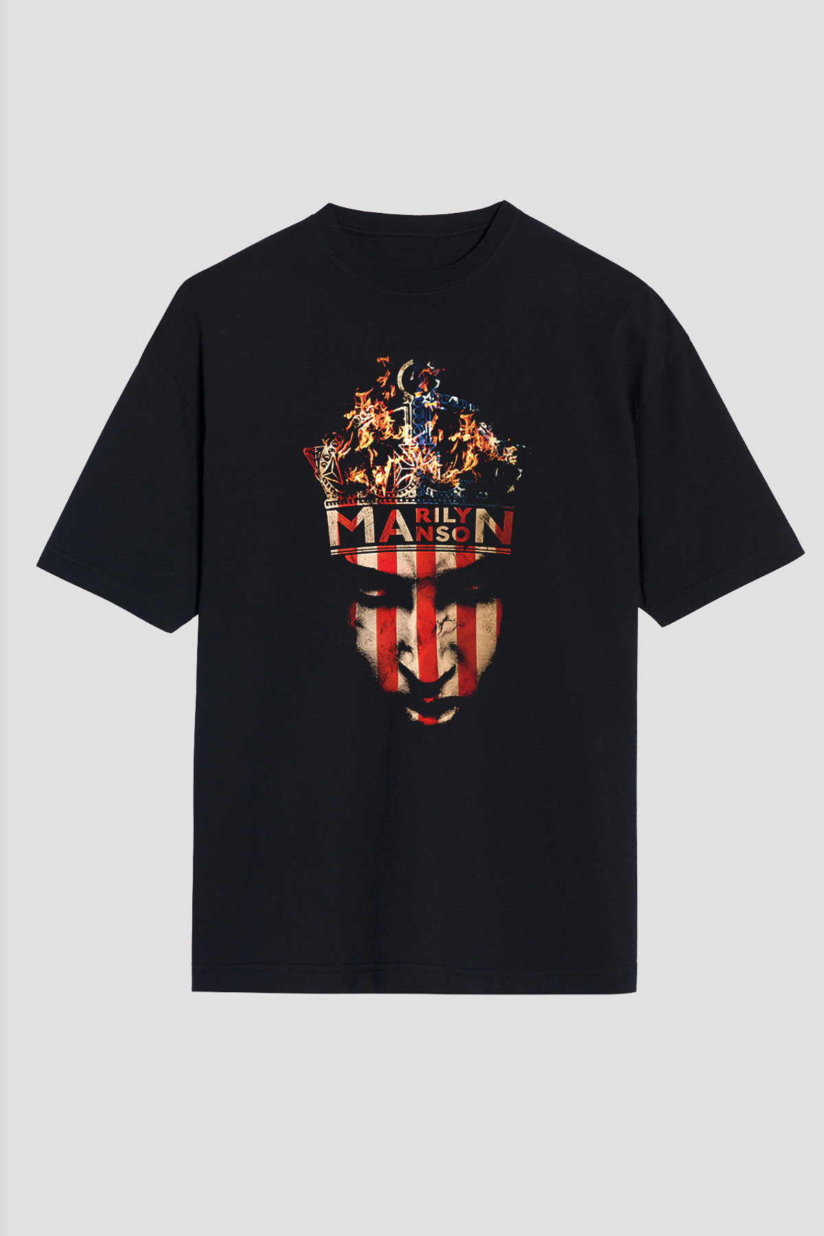 Marilyn Manson Siyah Unisex Oversize Tişört T-Shirt