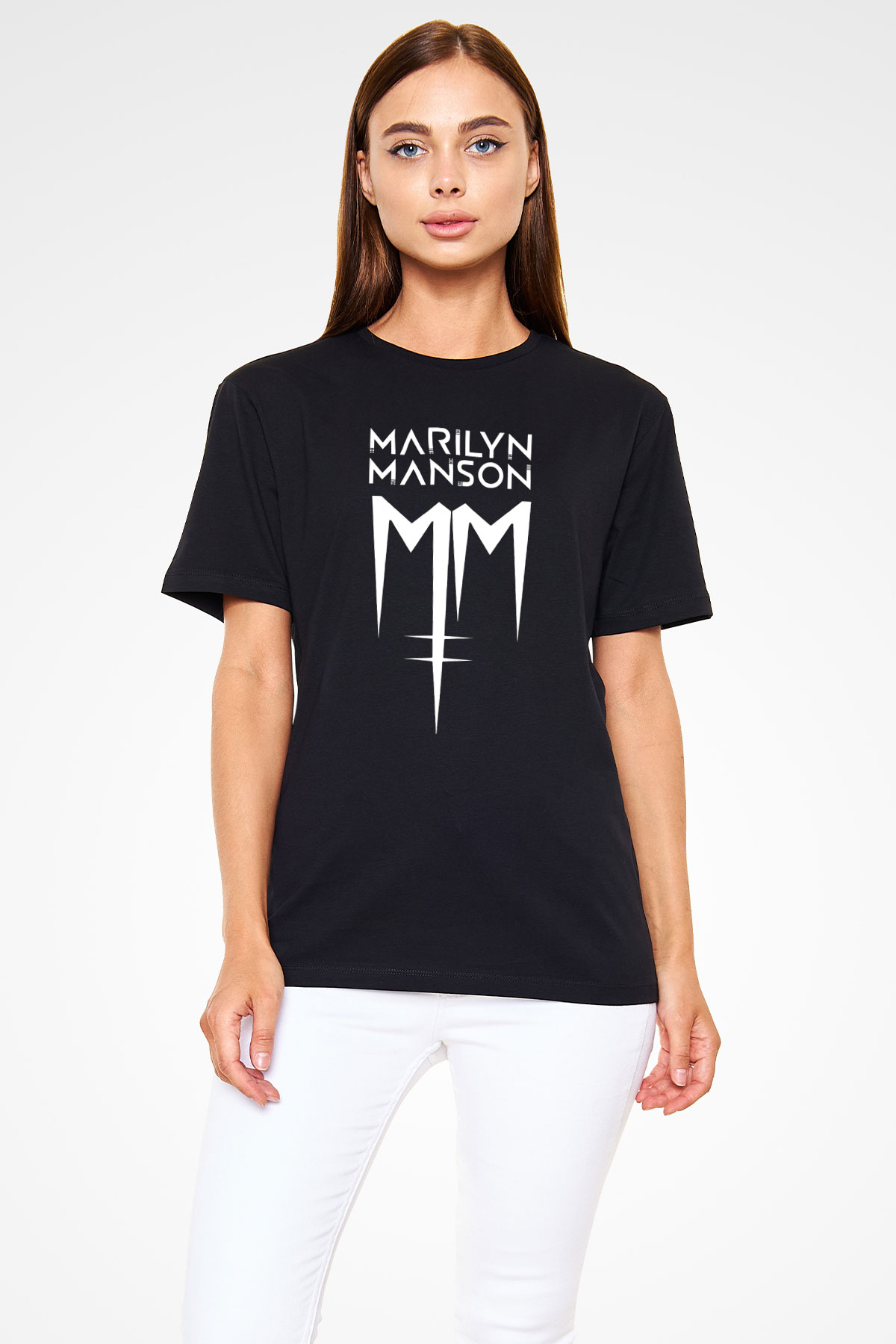 Marilyn Manson Siyah Unisex Tişört T-Shirt - TişörtFabrikası